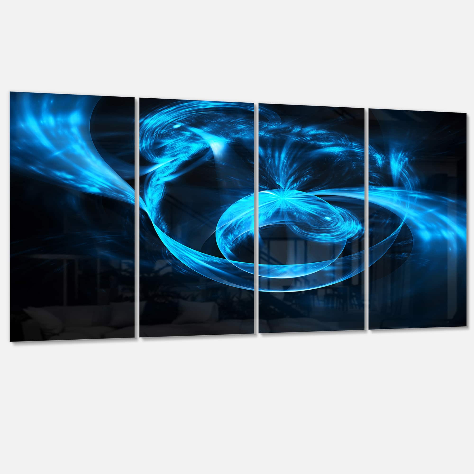 Designart - Fractal 3D Circled Blue Waves