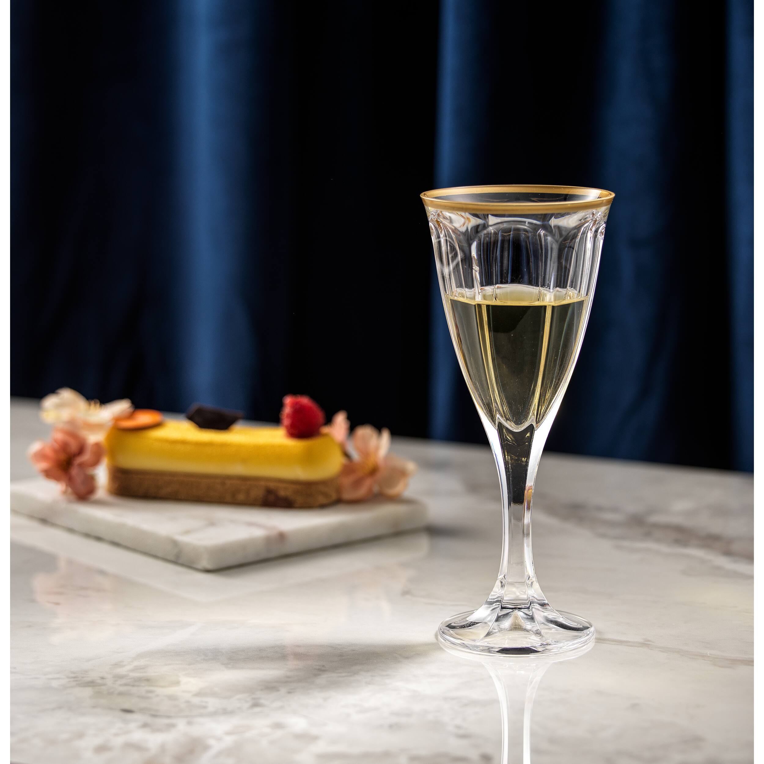 JoyJolt® 6oz. Gold Rimmed Windsor Crystal White Wine Glasses, 2ct.