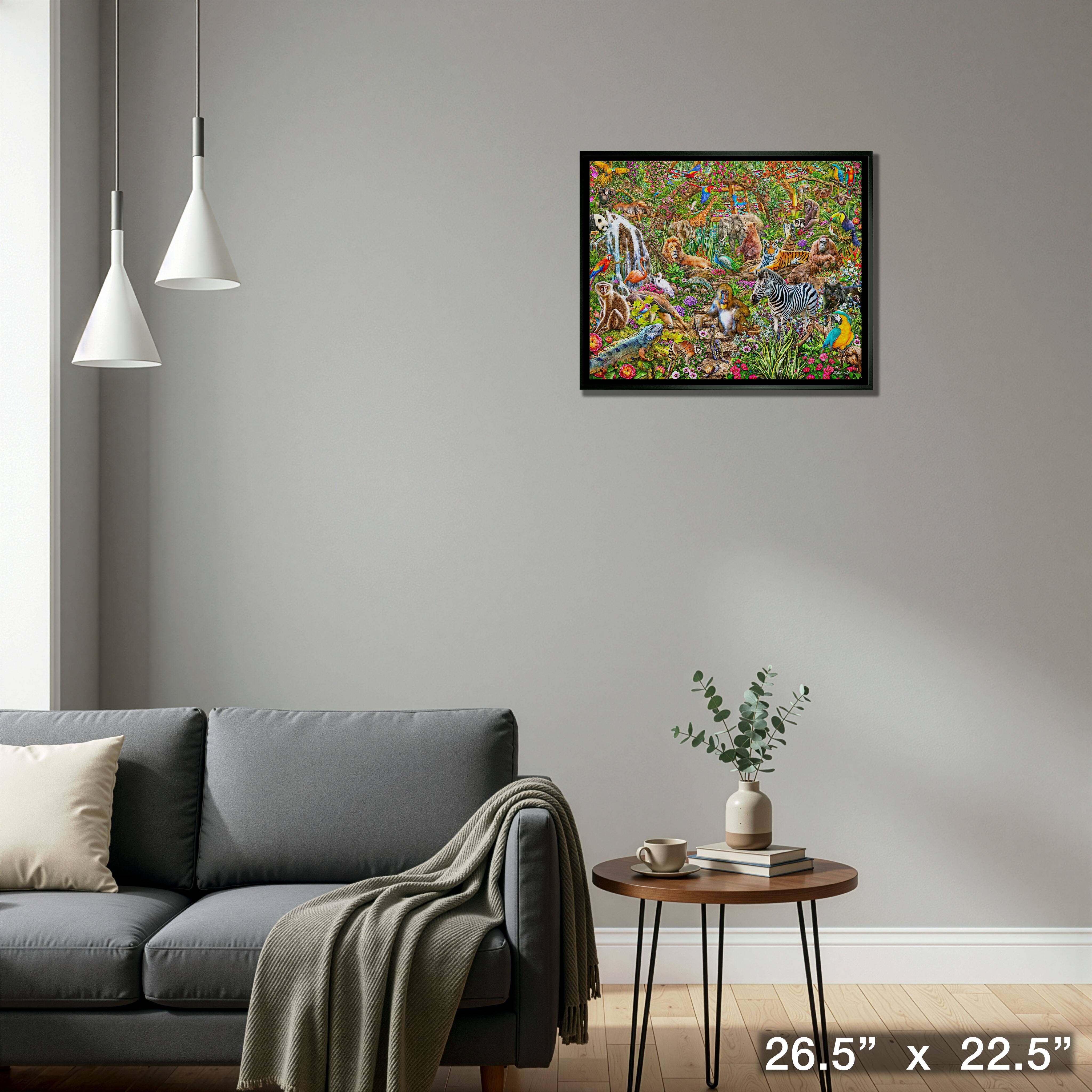 Animal Atrium 20" x 29" Framed Canvas by Michael Fishel 26.5" x 22.5"