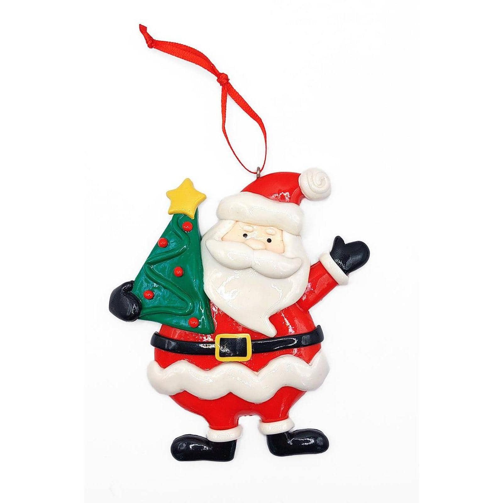 Wizardi 5" Glossy Gingerbread Santa Christmas Ornament
