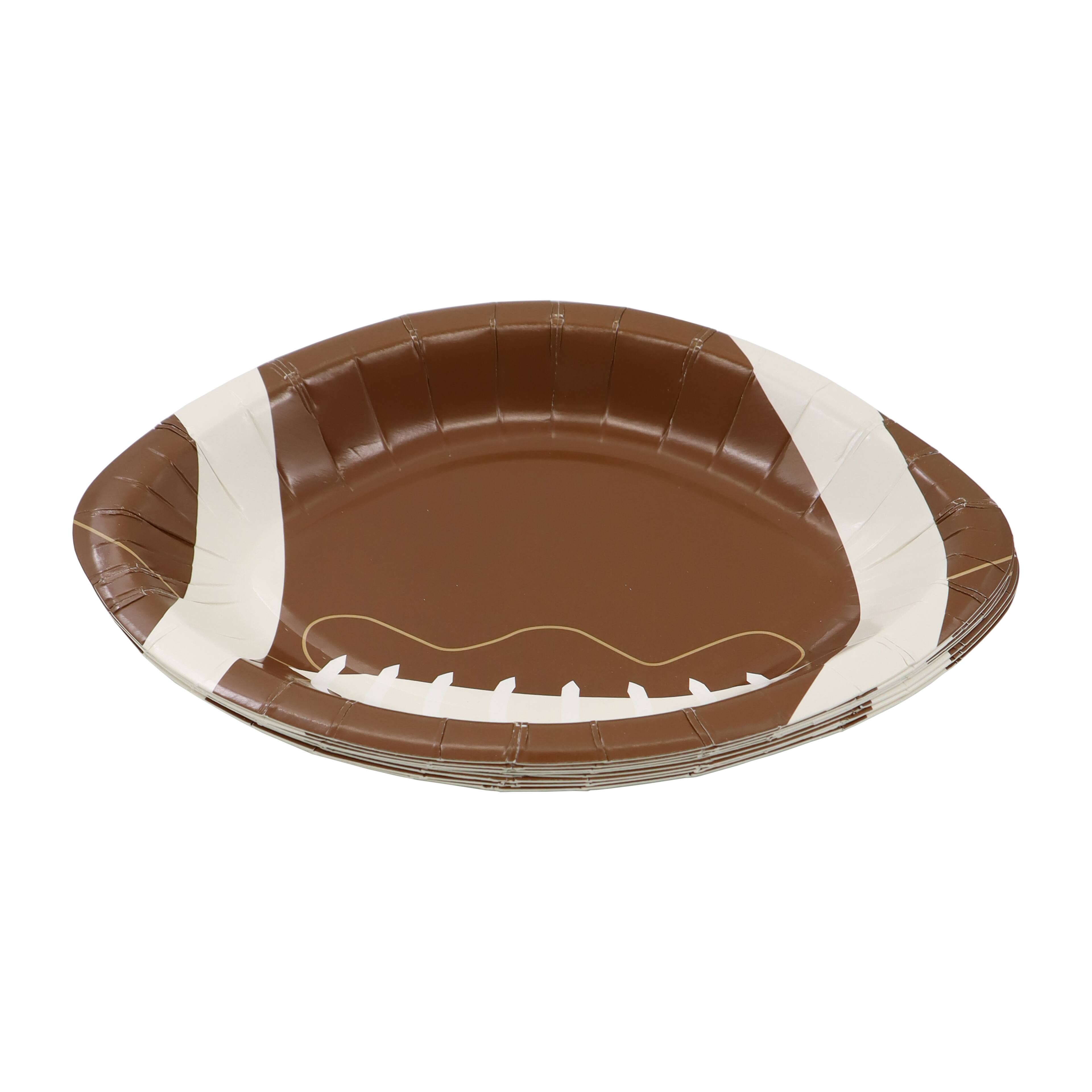 24 Packs: 8 ct. (192 total) 7" Football Shaped Snack Plates by Celebrate It™