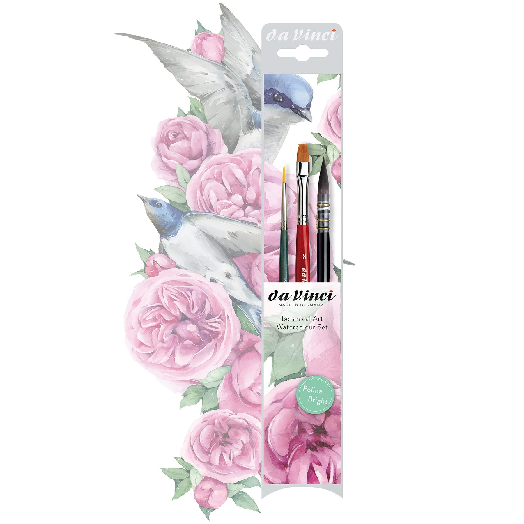 da Vinci Botanical Art 3 Piece Watercolor Brush Set