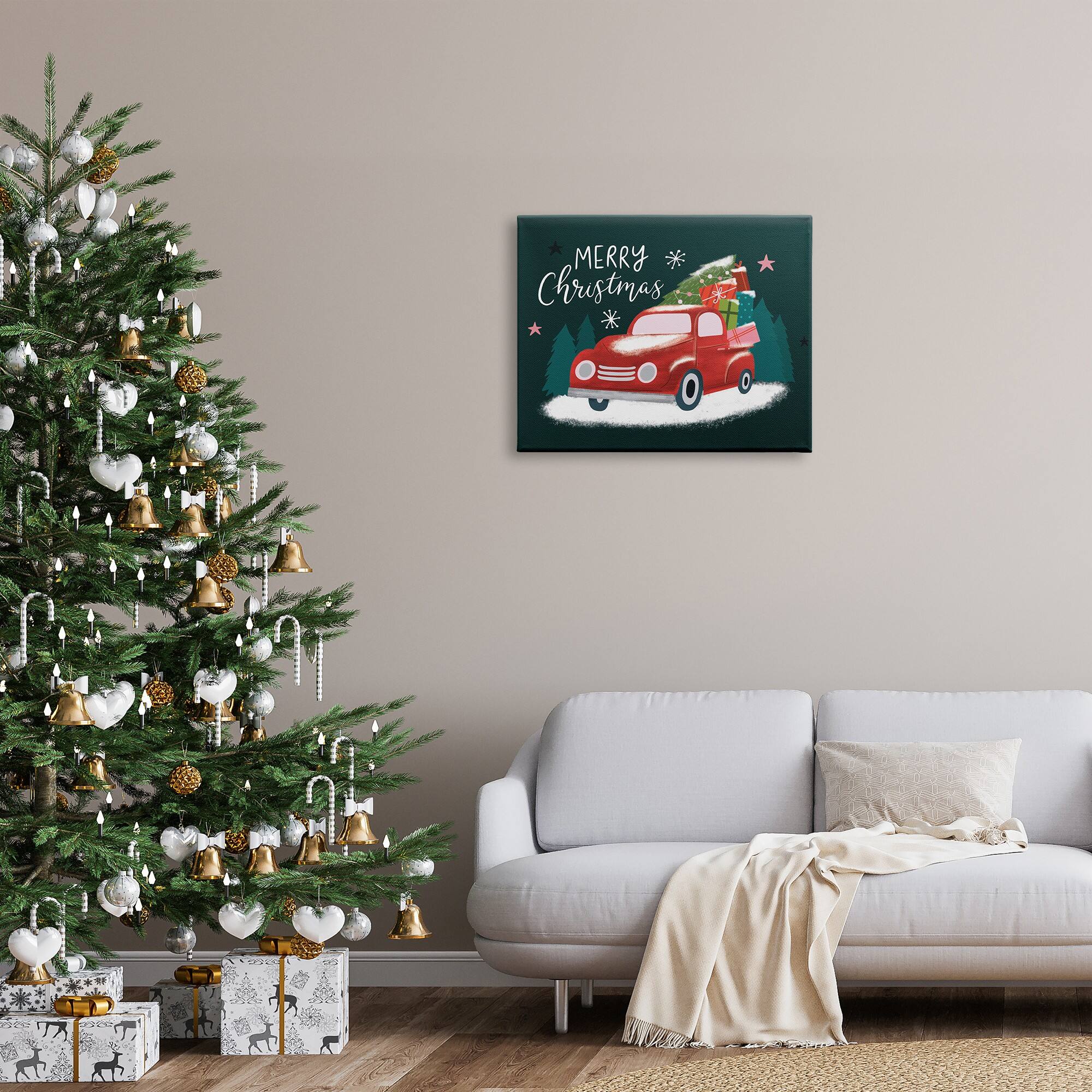 Stupell Industries Merry Christmas Gifts Truckload Canvas Wall Art