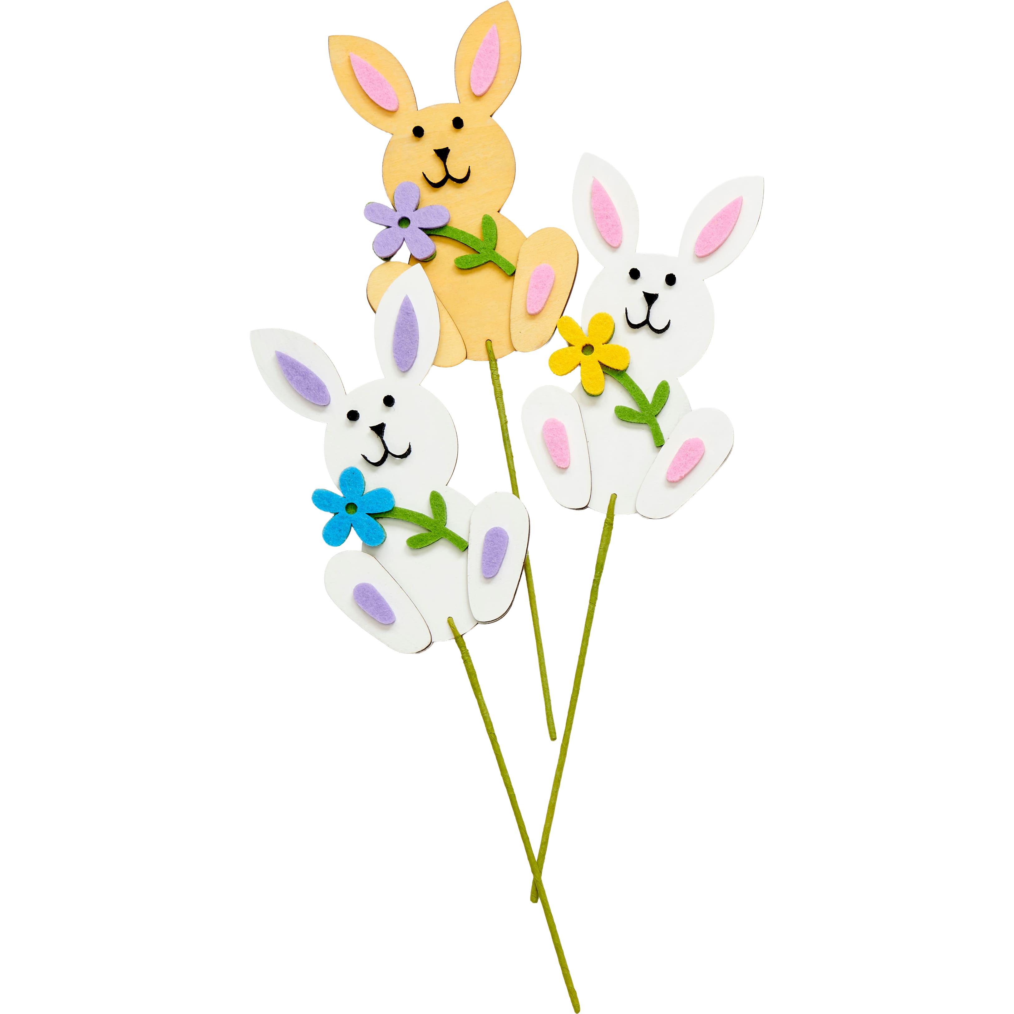 Worth Imports 12.5" Wood Bunnies on Pick Set