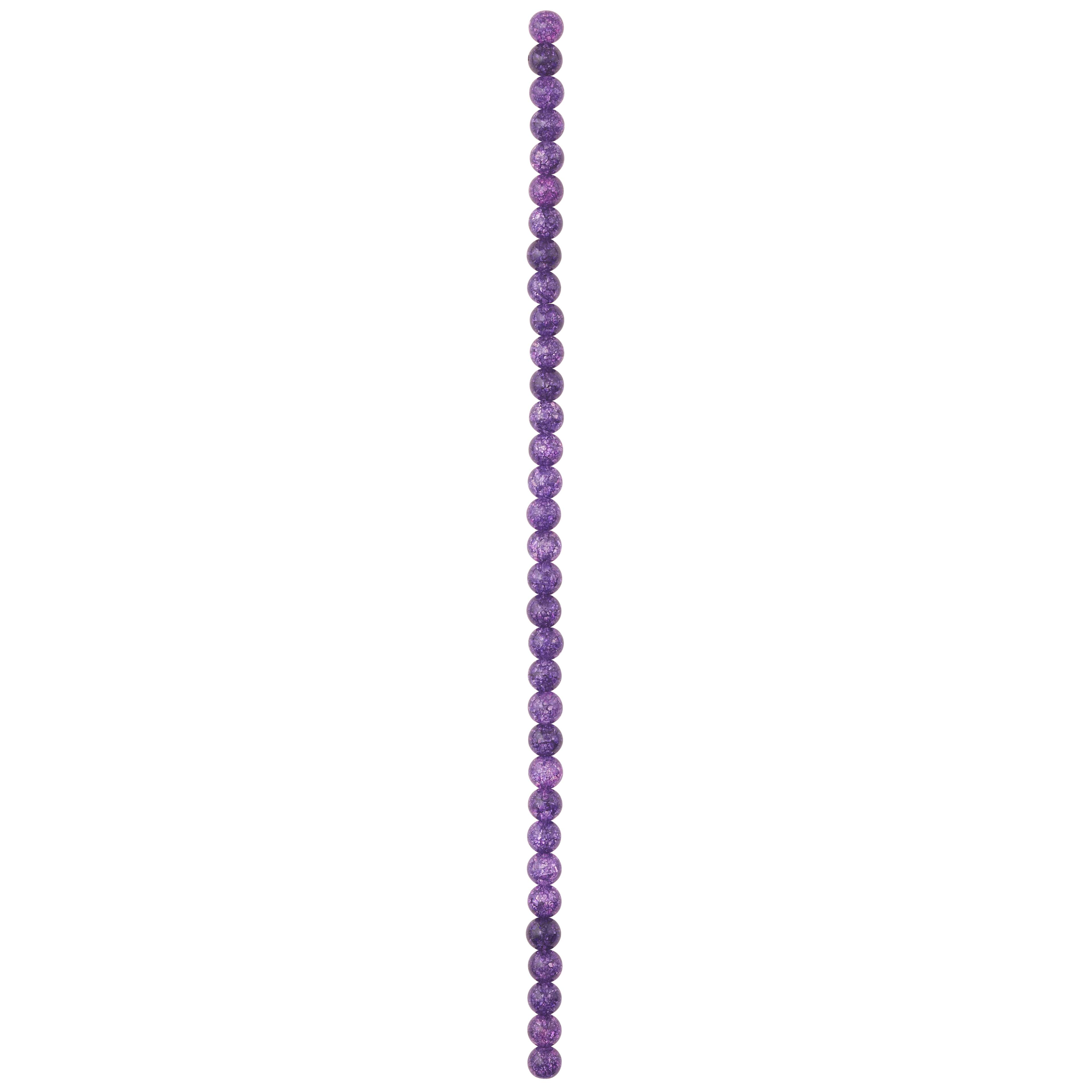 Purple Crackled Quartz Round Beads, 6mm by Bead Landing™