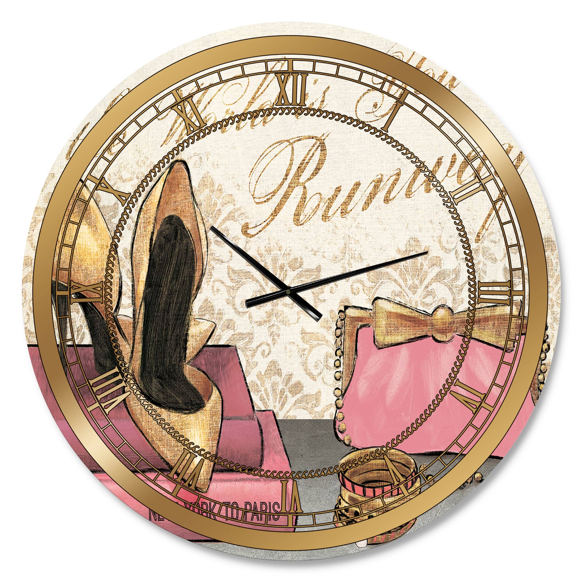 Designart 'Gold Fabulous Life Style I Glam Wall Clock