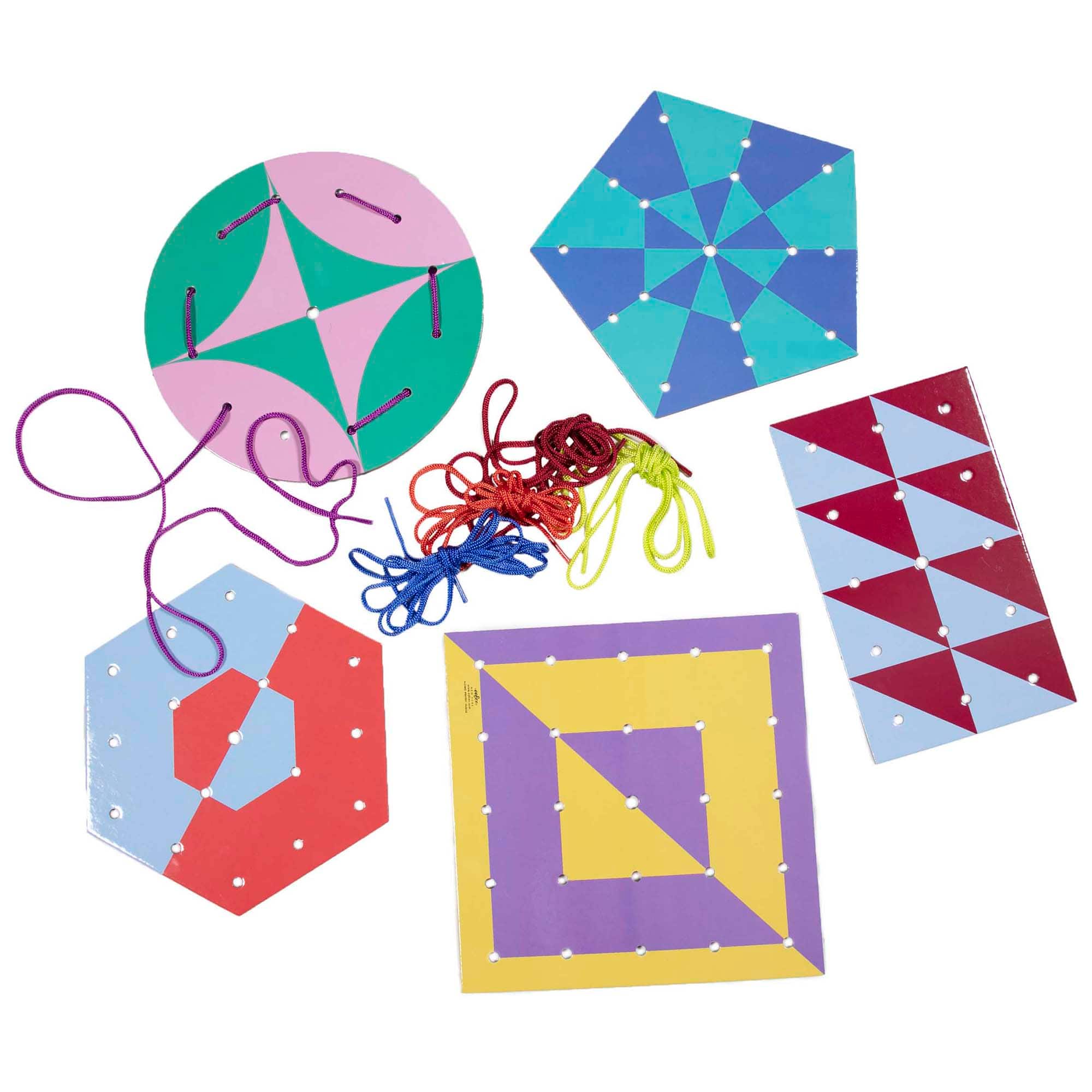eeBoo Shapes & Patterns Lacing Cards Set