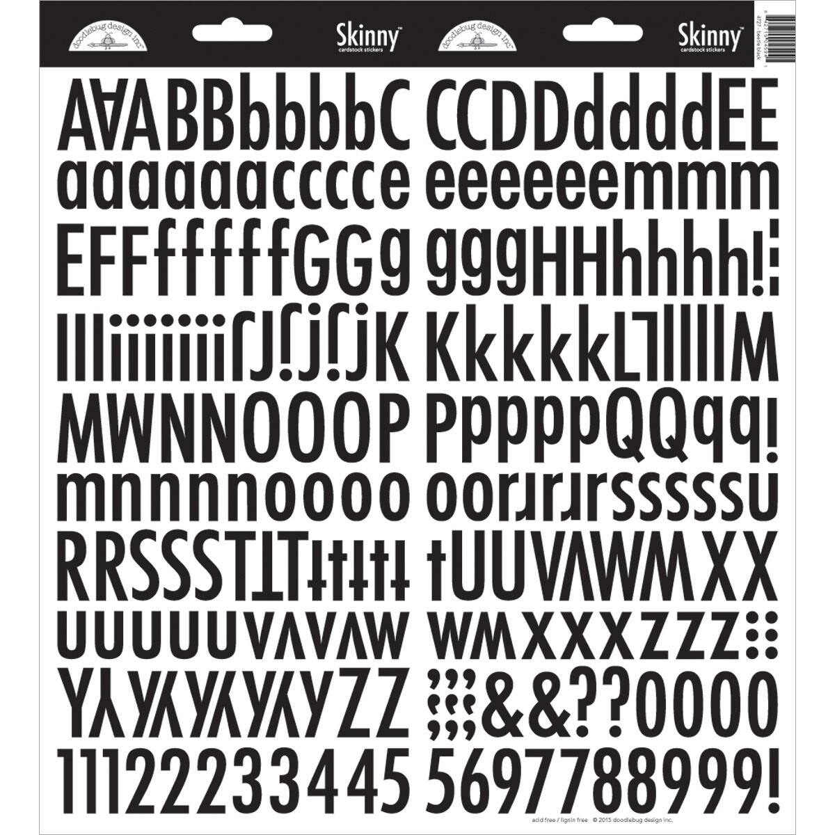 Doodlebug Design Inc.™ Skinny Cardstock Alpha Stickers