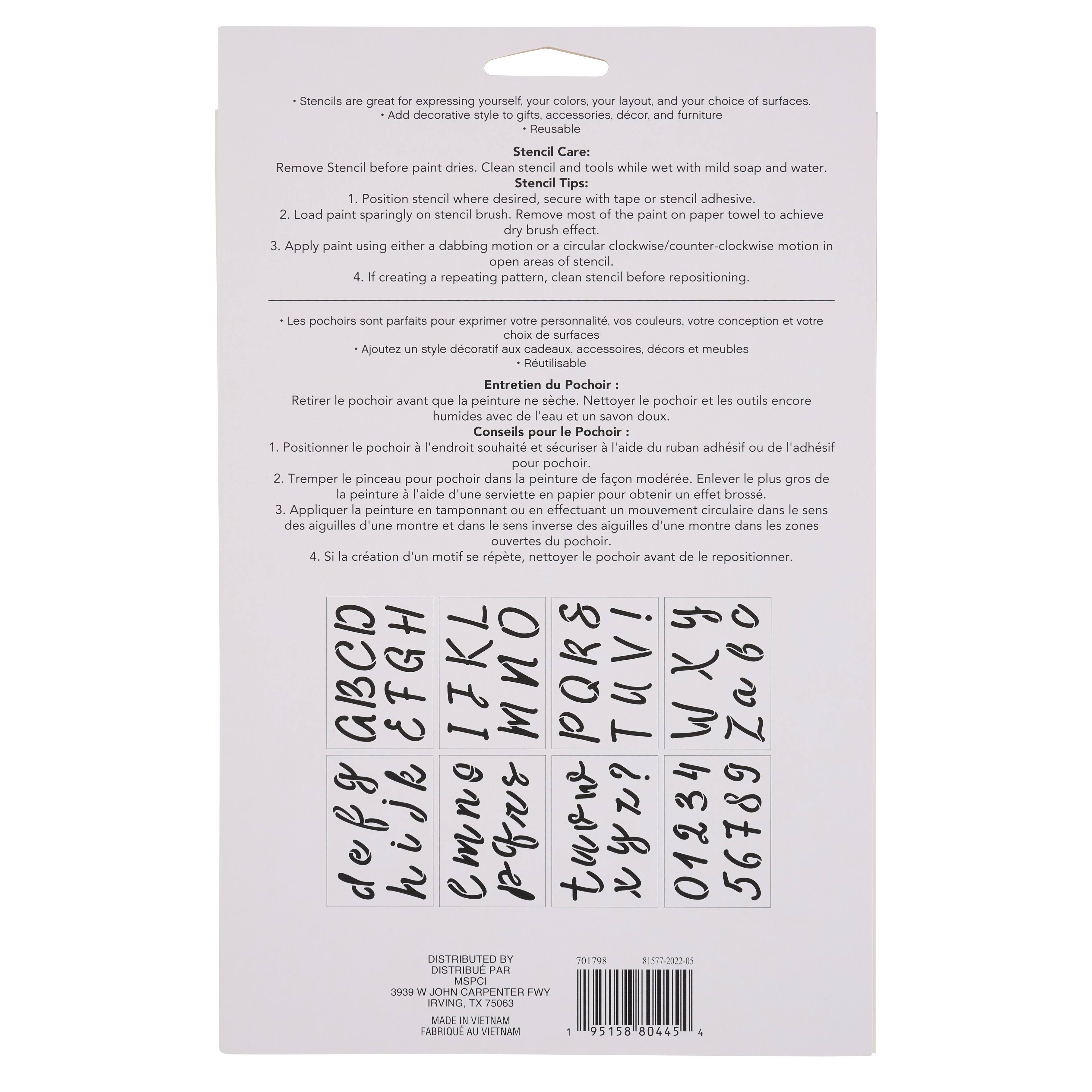 2.5" Round Script Alphabet Stencils by Craft Smart®