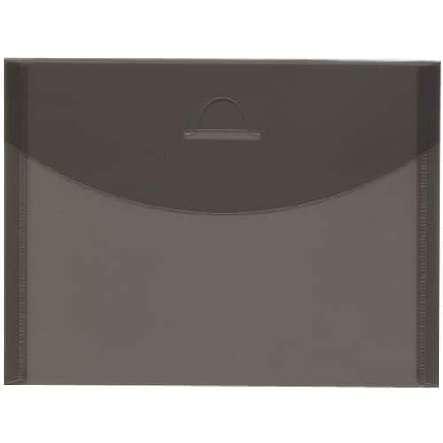 JAM Paper 5.5" x 7.375" Smoke Gray Plastic Tuck Flap Closure Envelopes, 12ct.