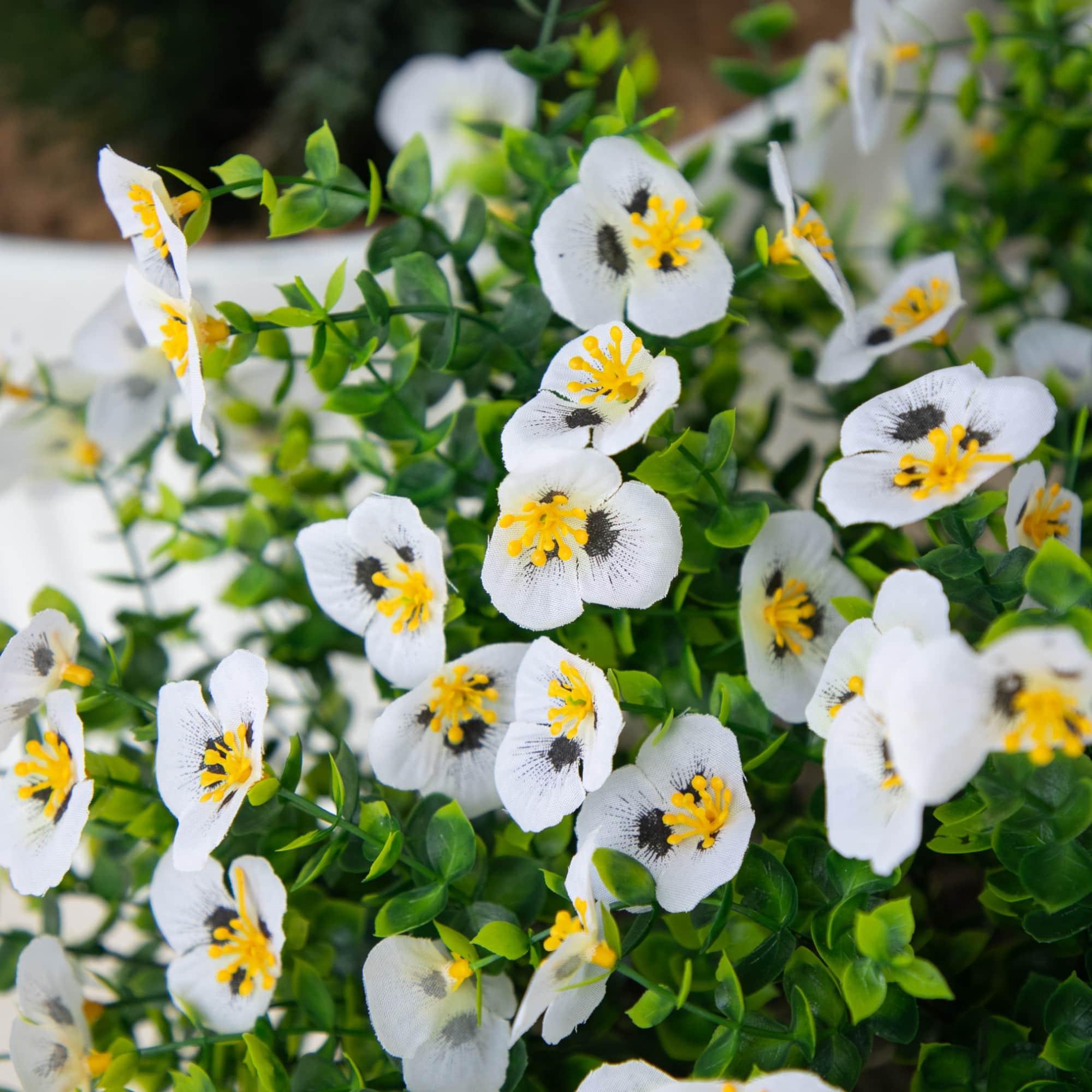 13" UV Resistant Artificial Pansy Bushes, 12ct.