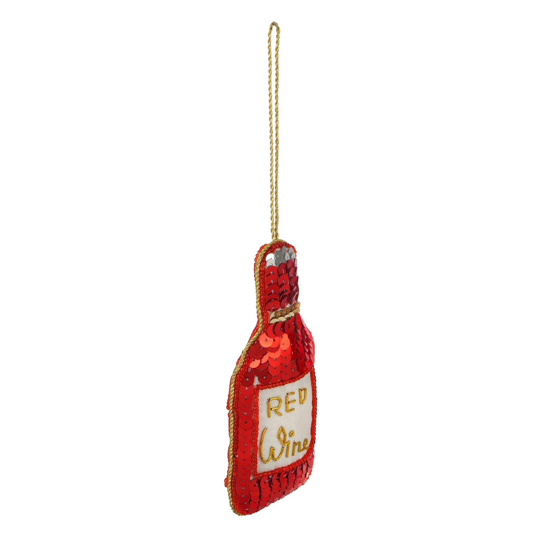 5" Red Wine Beaded Ornament by Ashland®