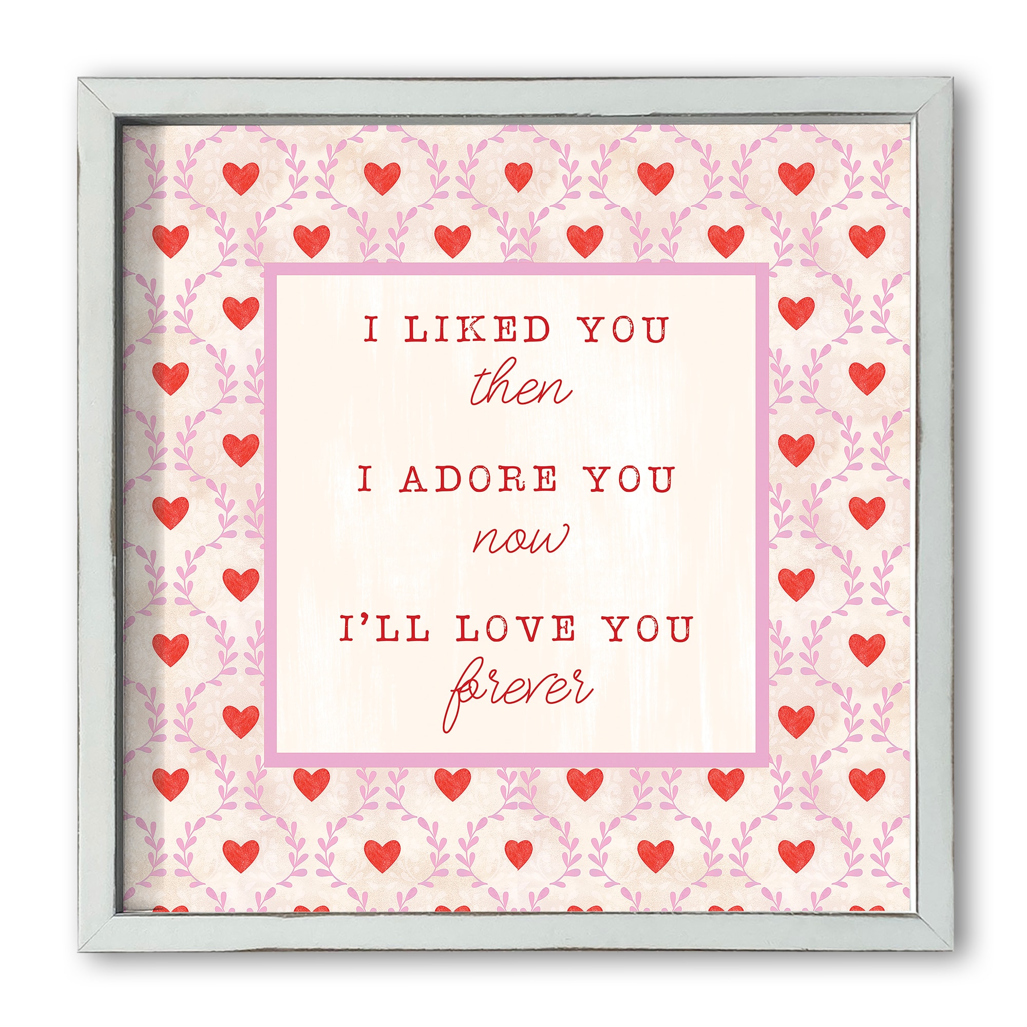 Like Adore Love You White Framed Print