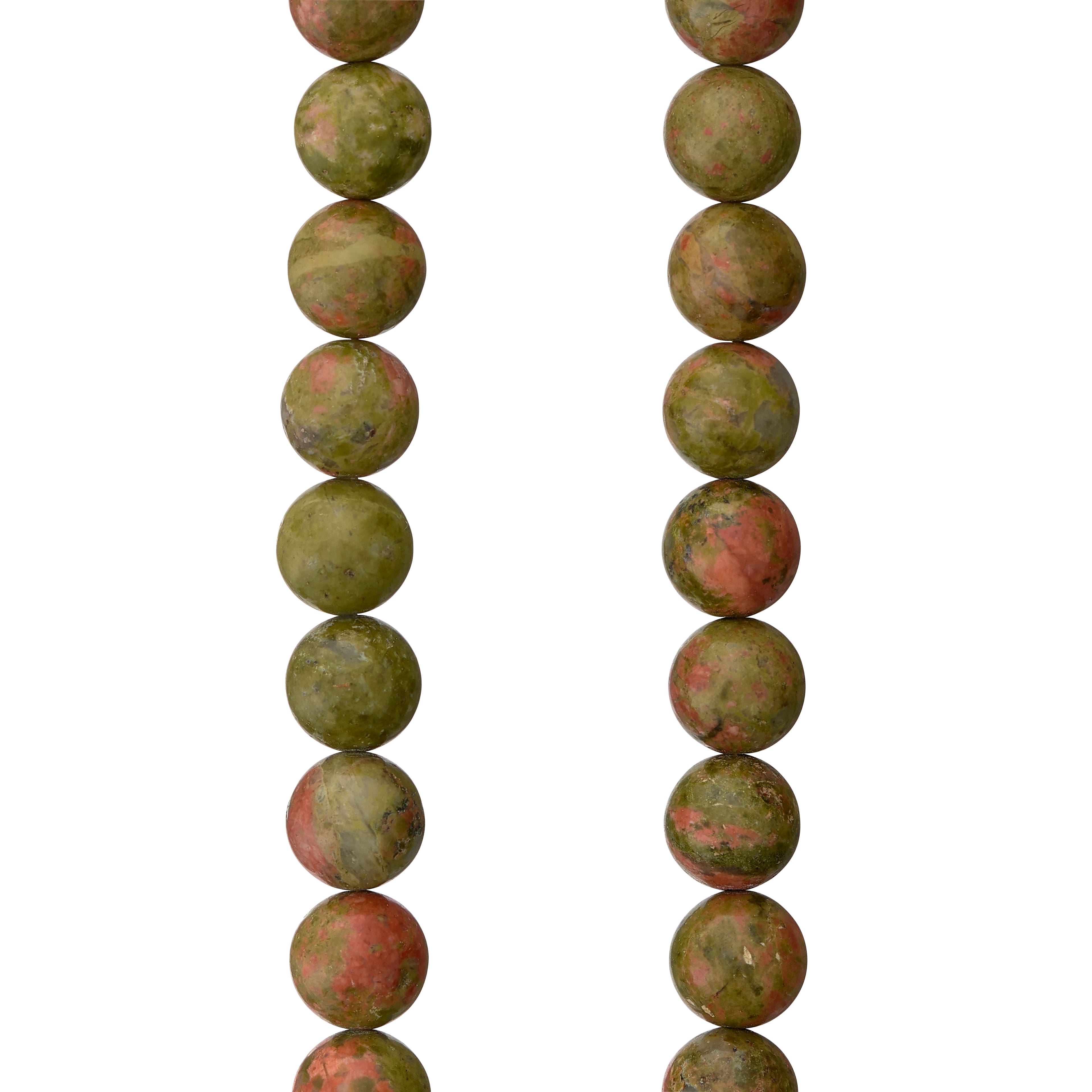 12 Pack: Green Unakite Round Beads, 8mm by Bead Landing™