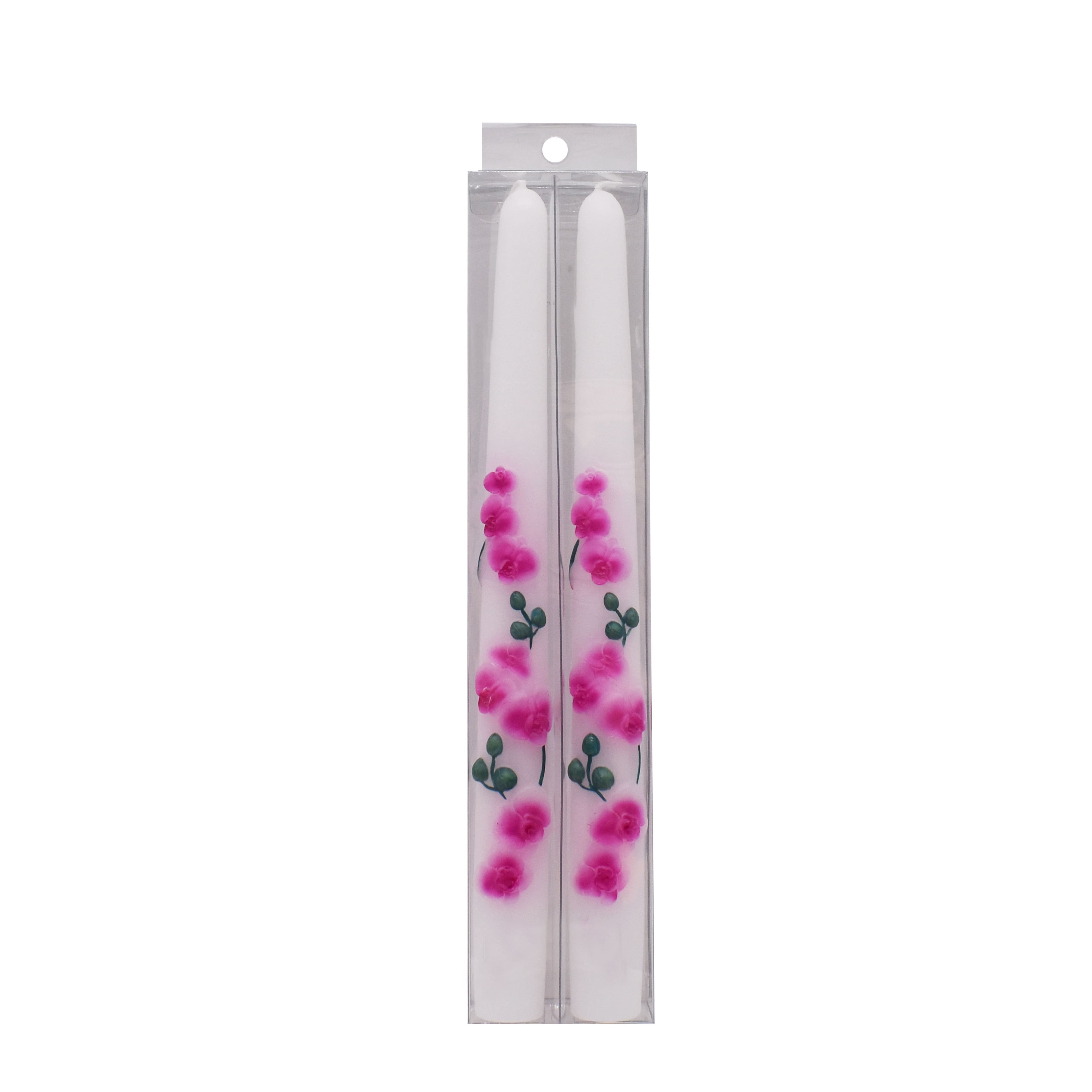 10" White & Pink Orchid Taper Candles, 2ct. by Ashland®