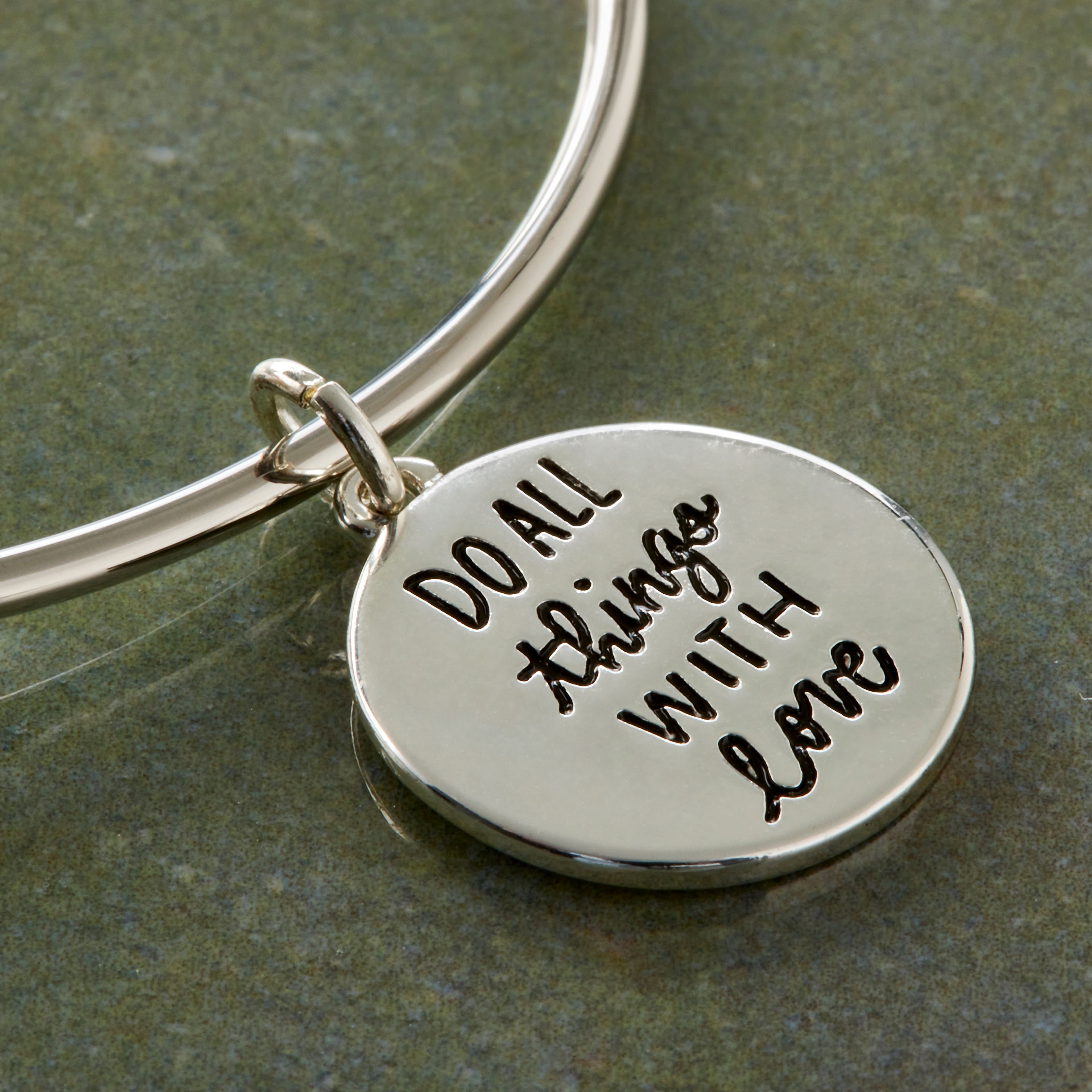 Charmalong™ Silver Plated Do All Things with Love Charm by Bead Landing™