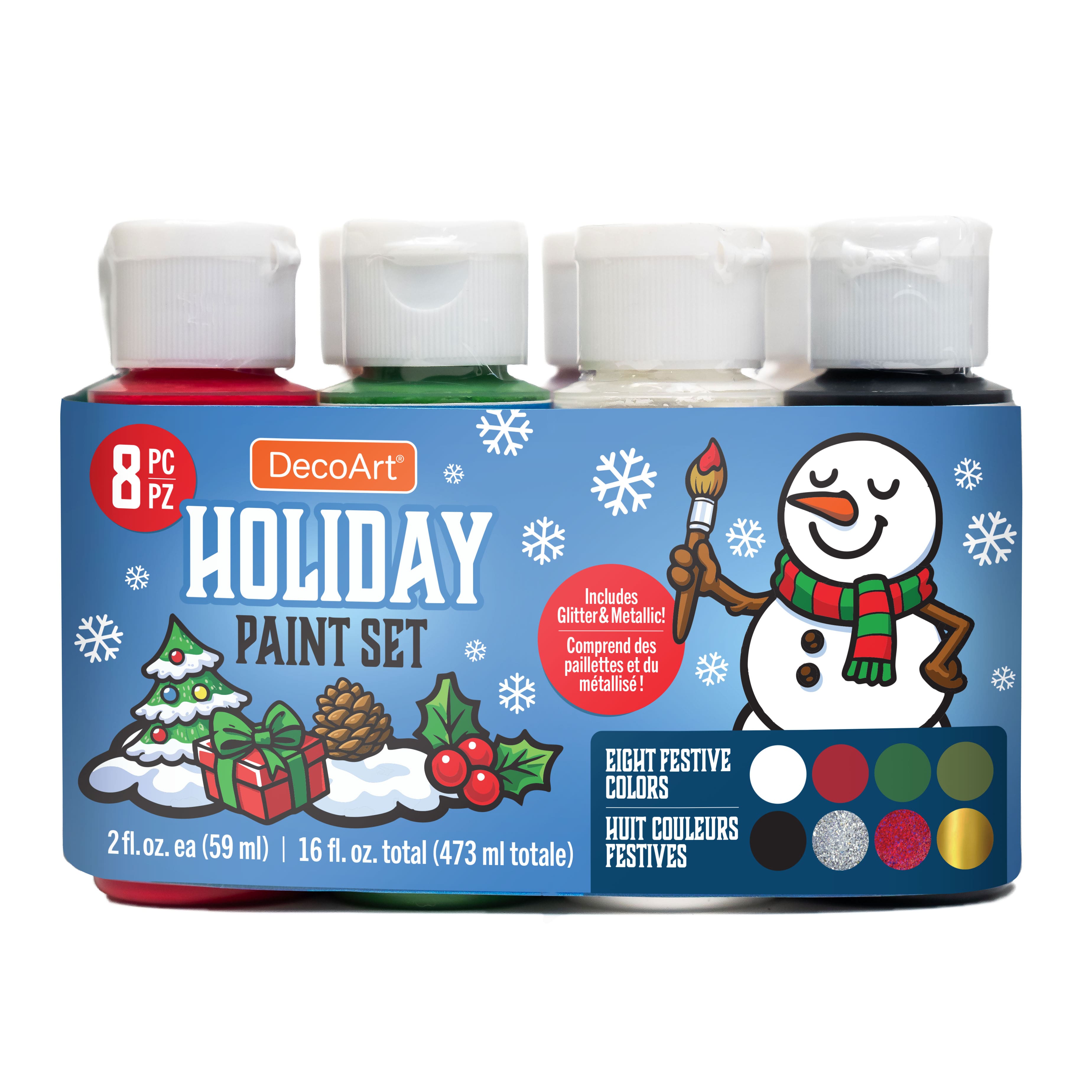 Michaels, DecoArt® 8 Colour Holiday Paint Set – Category: Christmas Wood & Ceramic Crafts