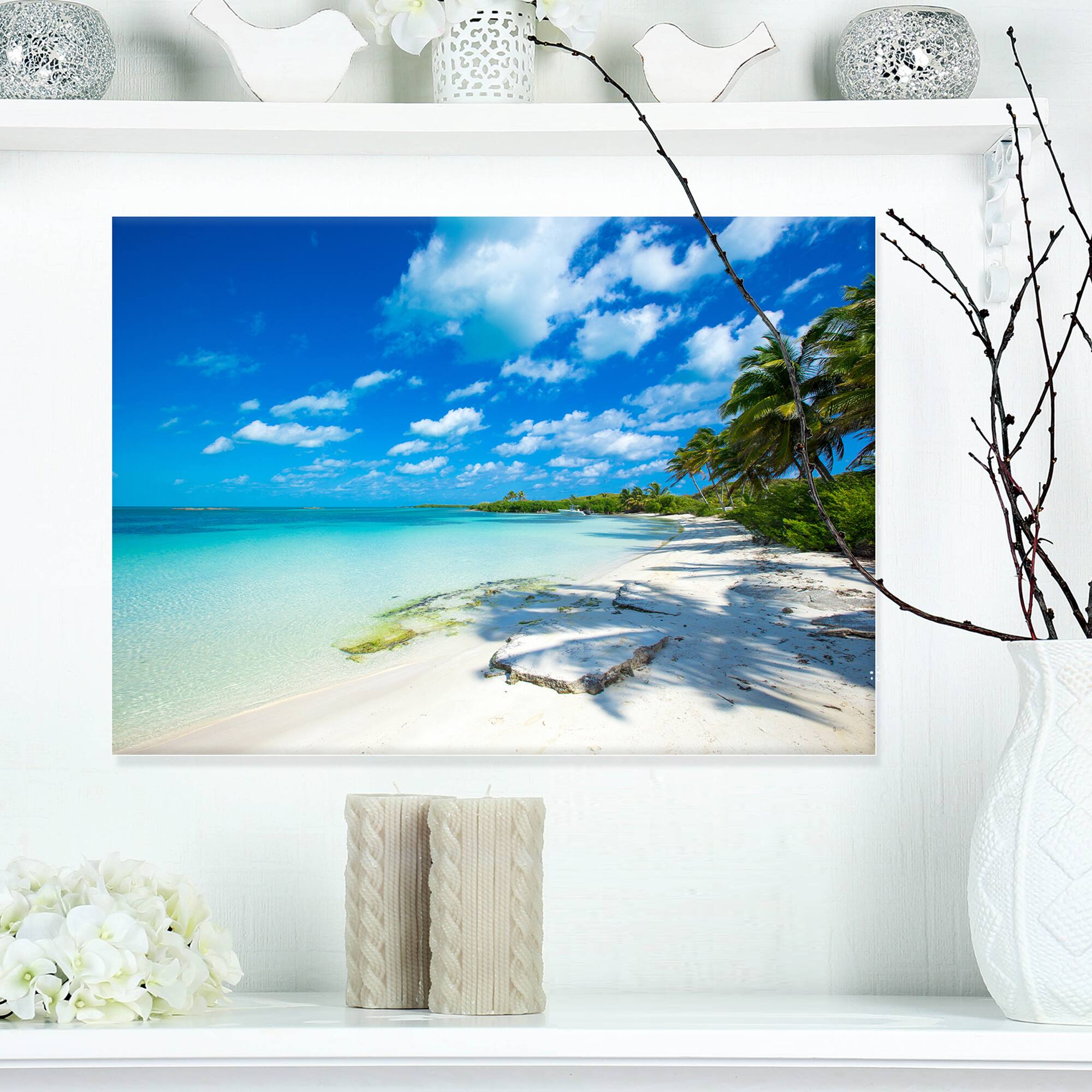 Designart - Tropical Beach with Palm Shadows