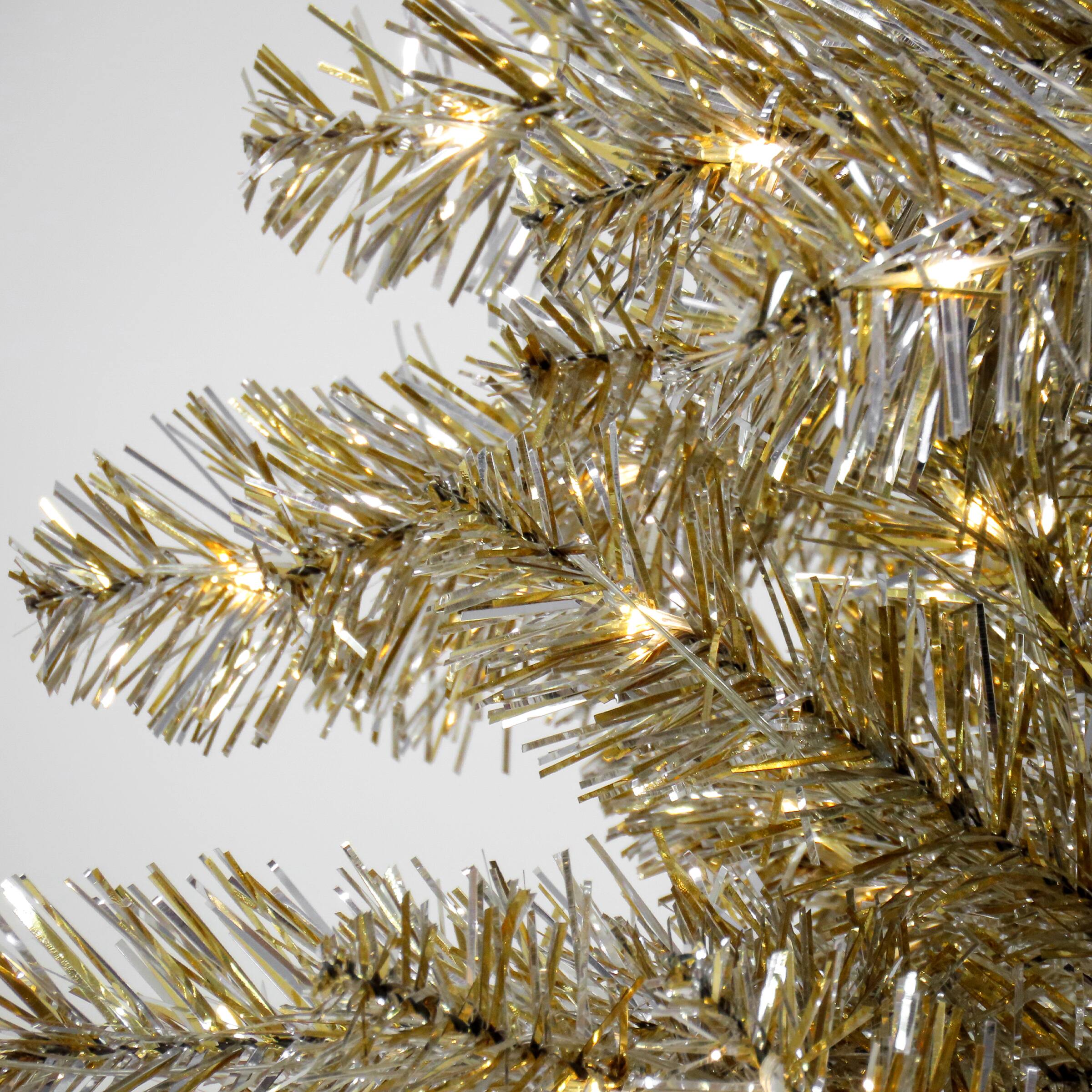 7.5ft. Pre-Lit Platinum Metallic Artificial Christmas Tree, Clear LED Infinity Lights®
