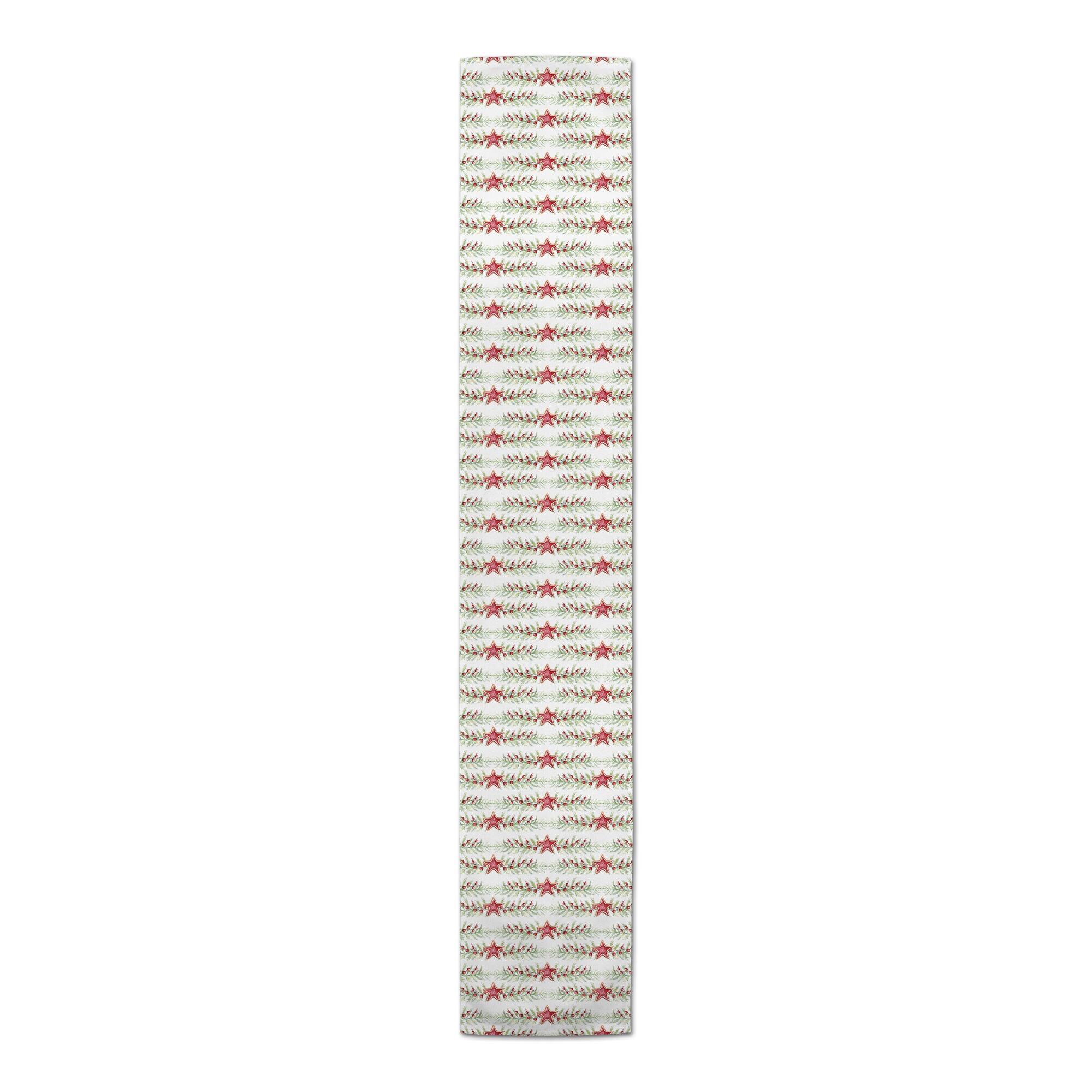 Star Holly Pattern Poly Twill Table Runner
