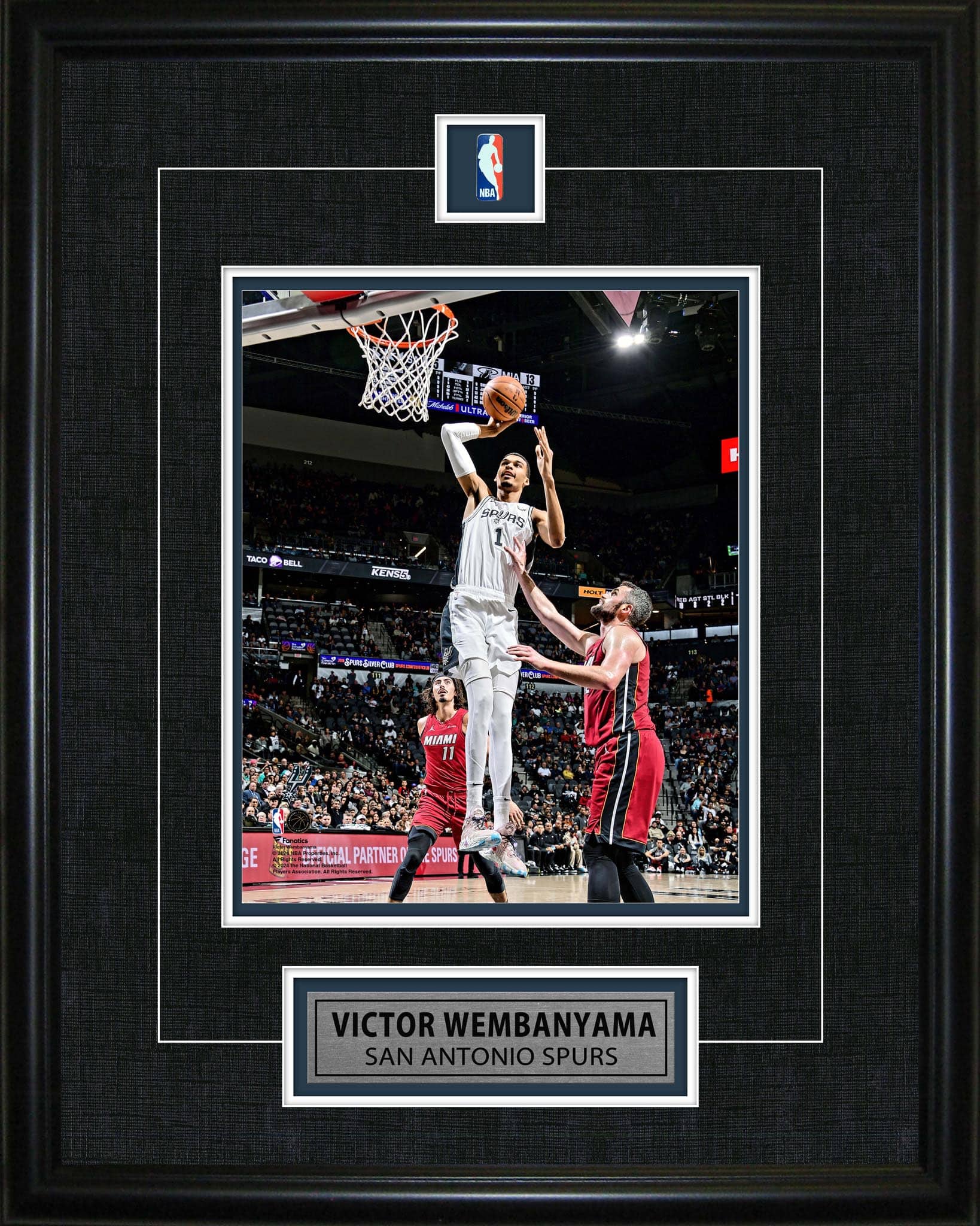 Victor Wembanyama Framed Pin & Plate Spurs 16" x 20"