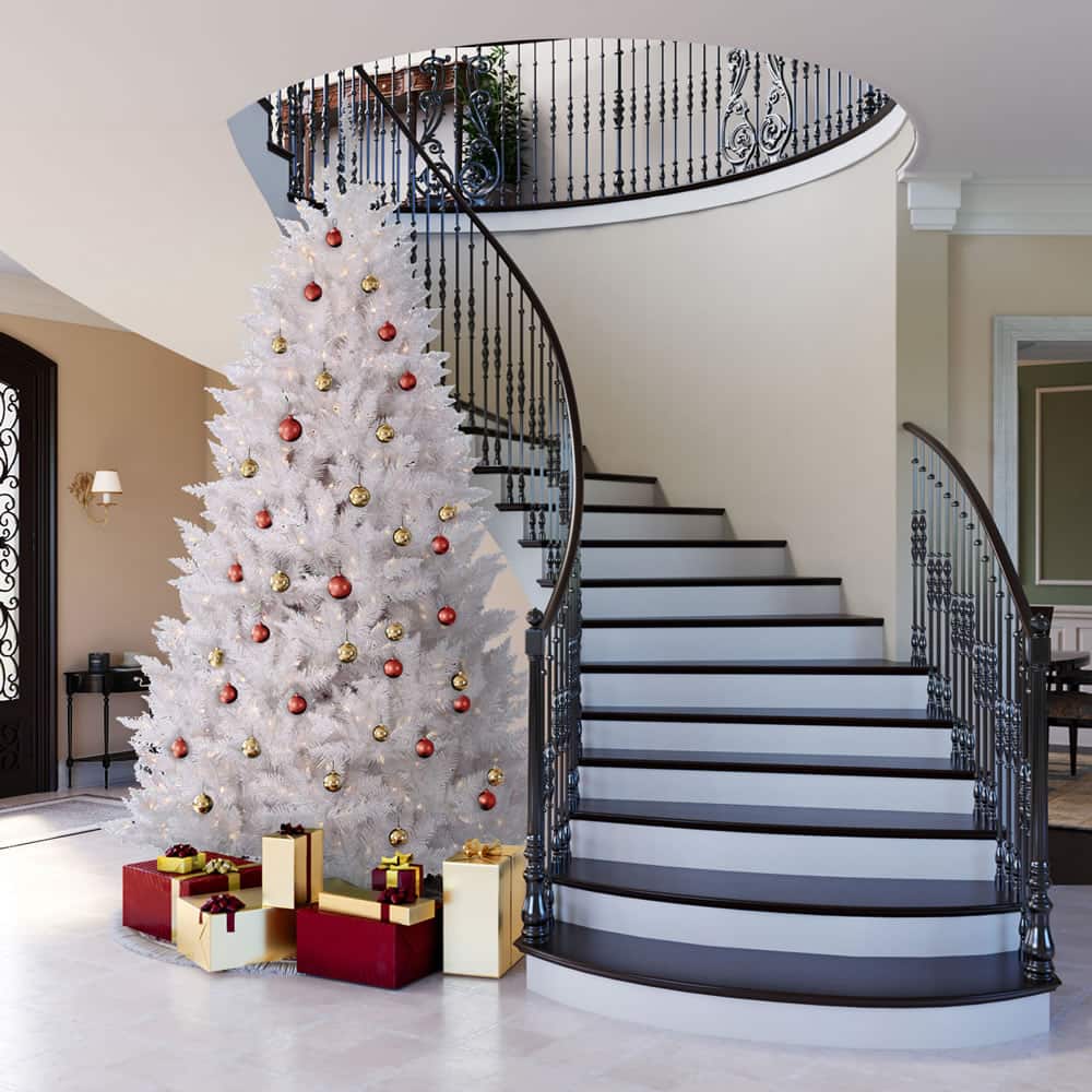 3.5ft. Pre-Lit Sparkle White Spruce Artificial Christmas Tree, Incandescent Lights
