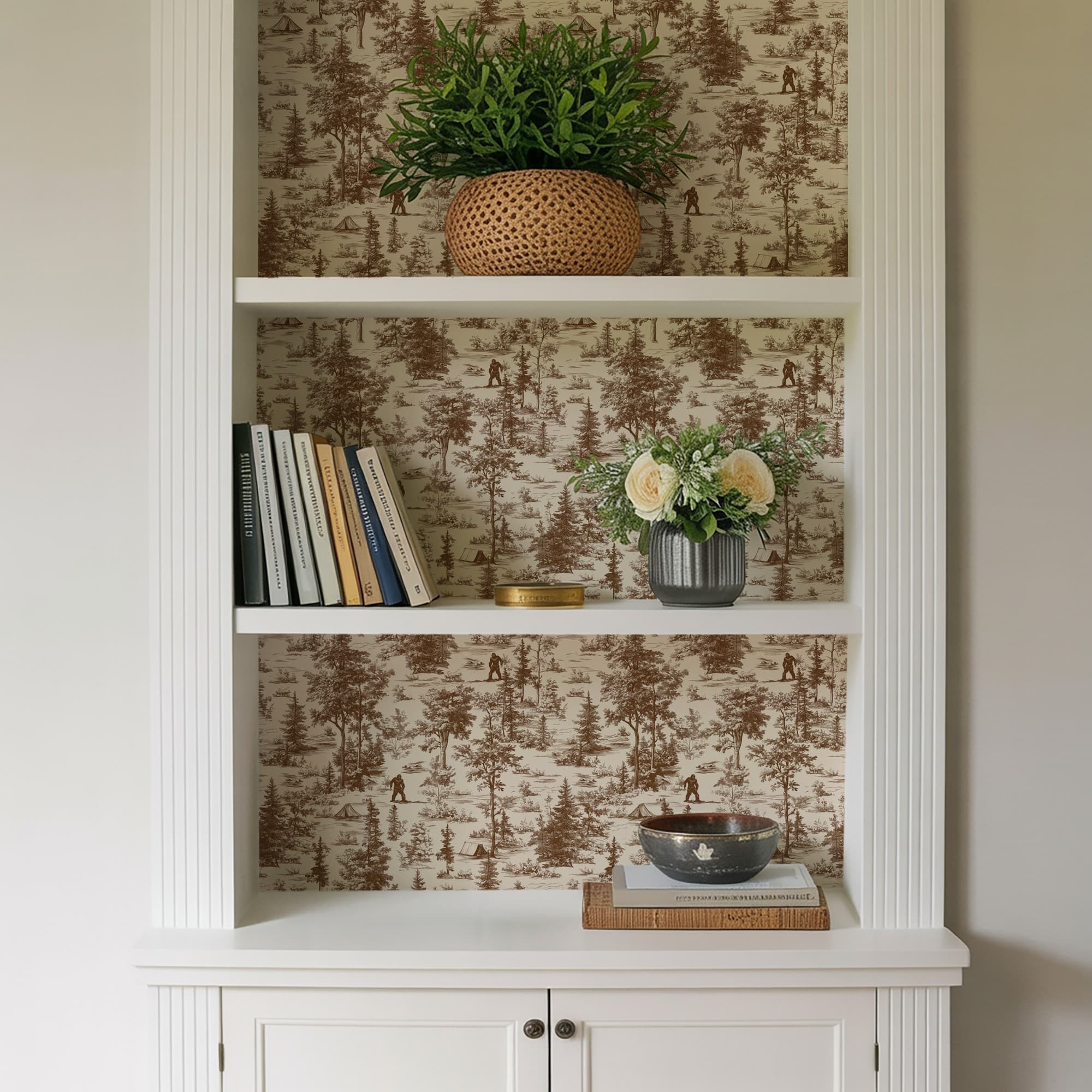 Designs Direct Bigfoot Novelty Toile Peel & Stick Wallpaper