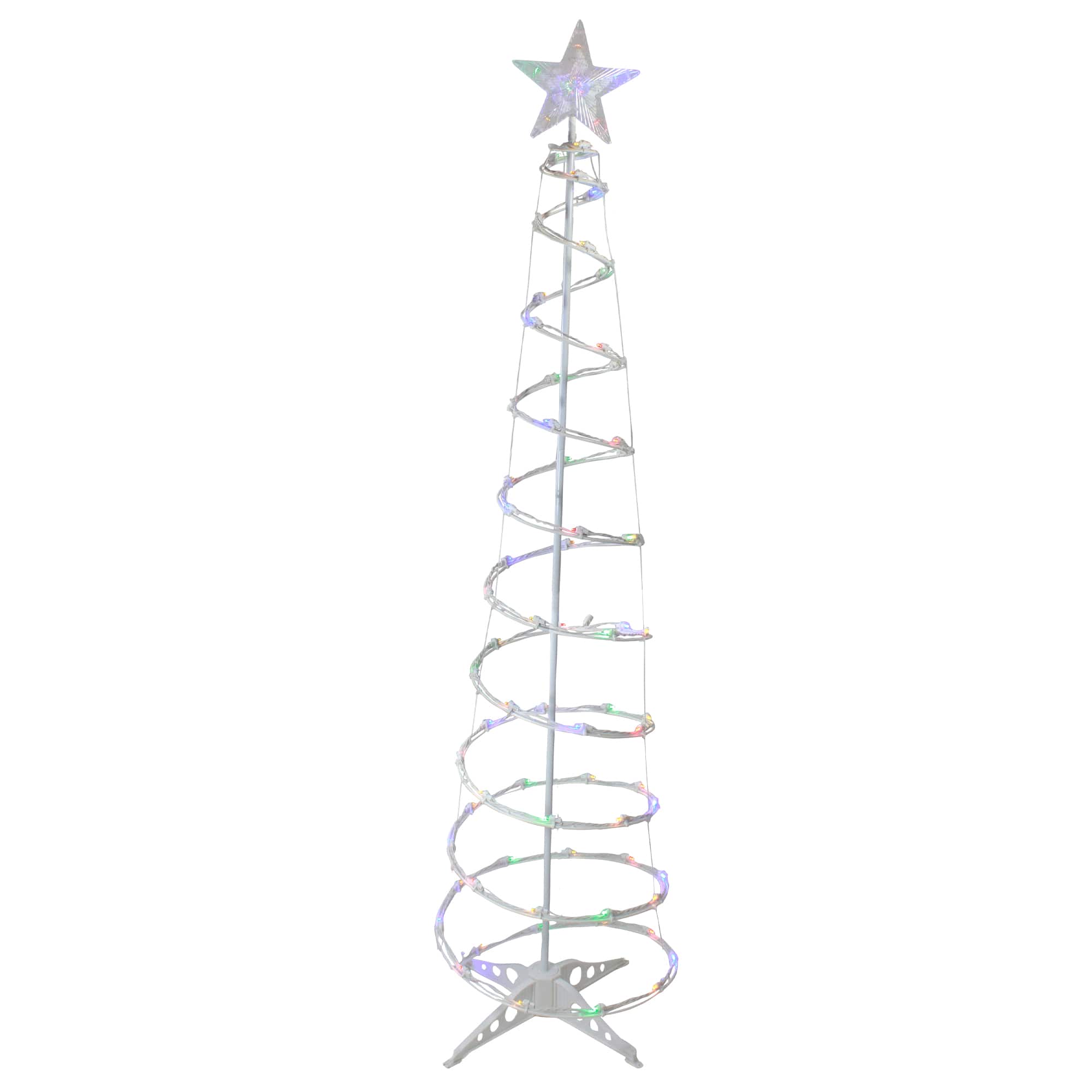 6ft. Multicolor LED Lighted Spiral Outdoor Christmas Tree