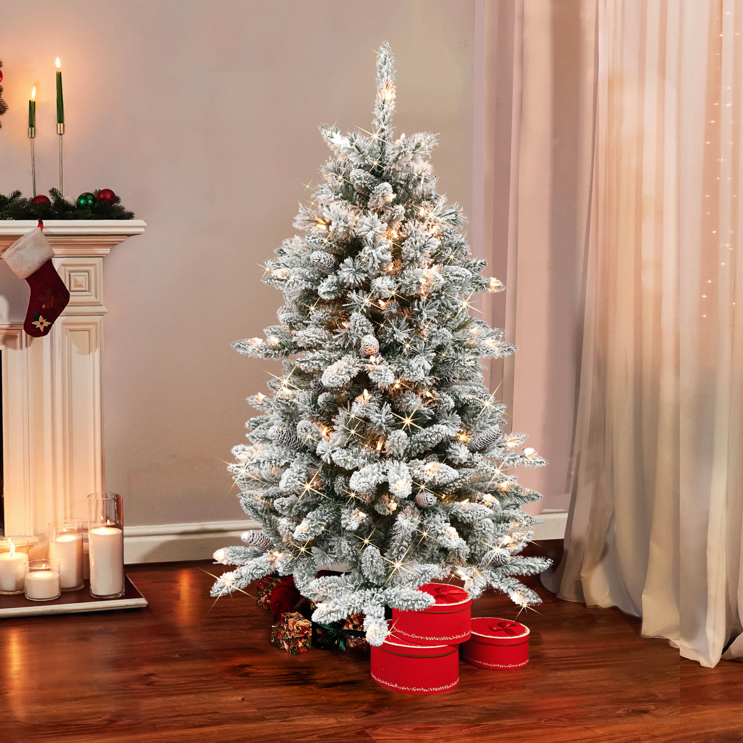 4.5ft. Pre-Lit Bennington Fir Artificial Christmas Tree, Clear Lights