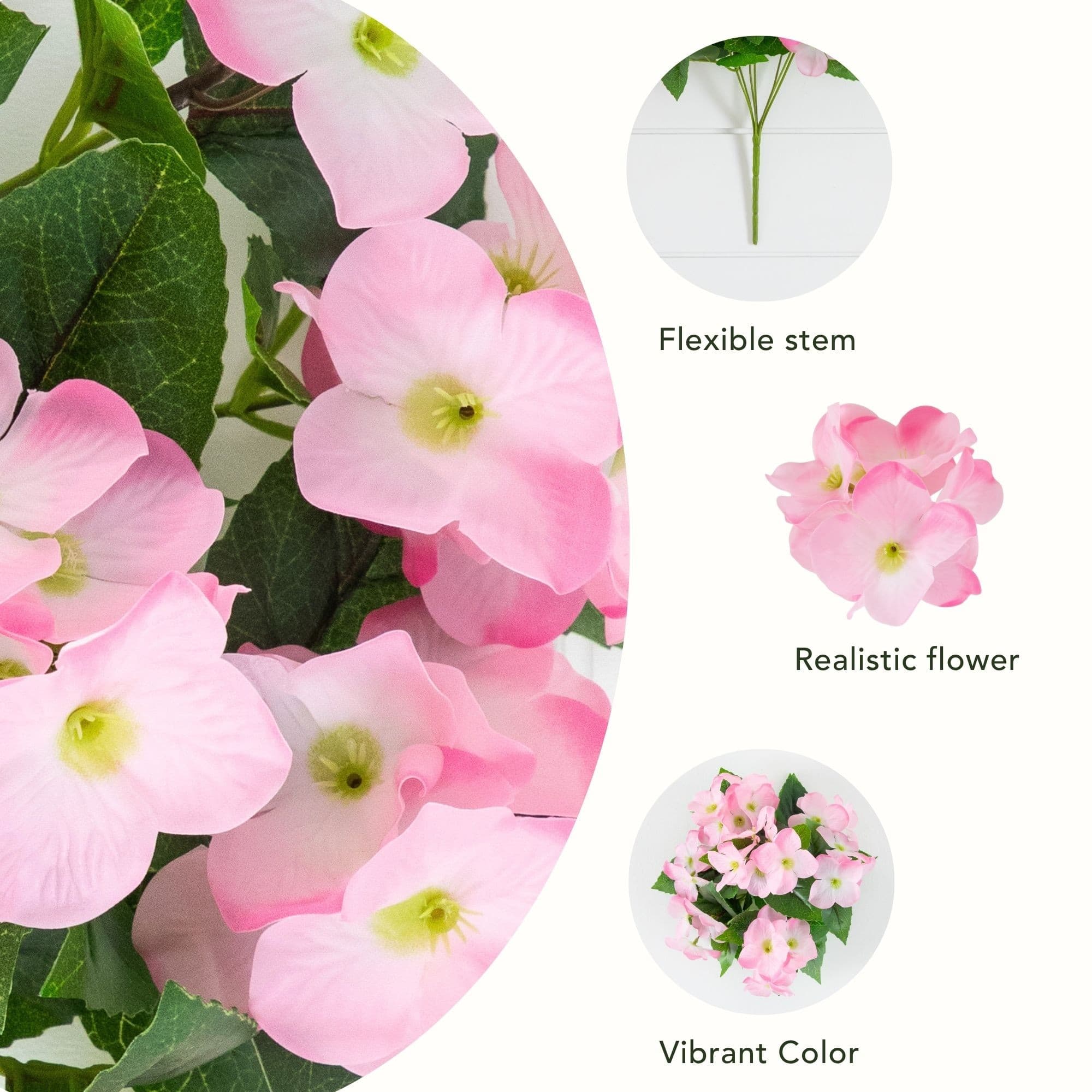 14" UV Resistant Artificial Hydrangea Bushes, 6ct.