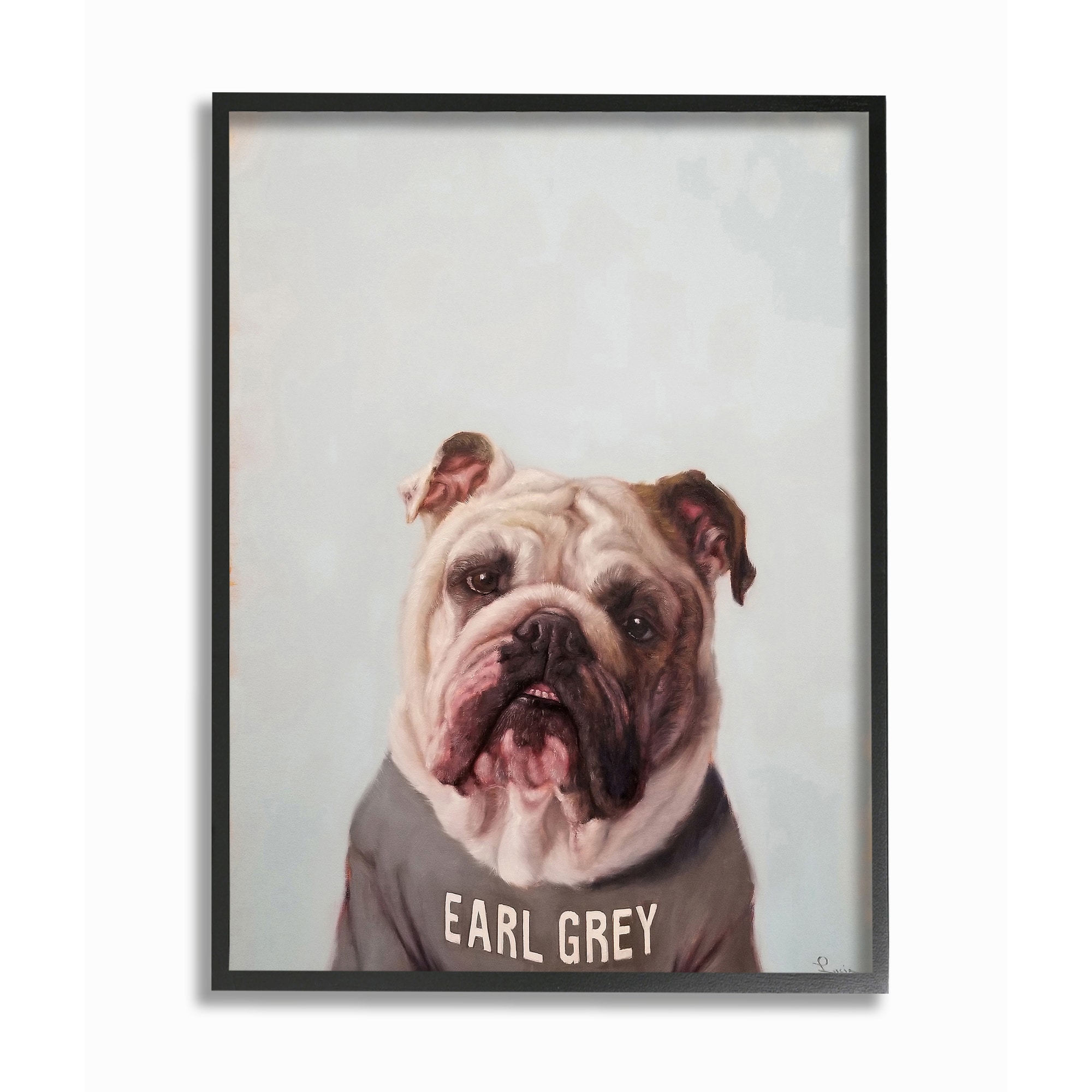 Stupell Industries Earl Grey English Bulldog Black Framed Wall Art