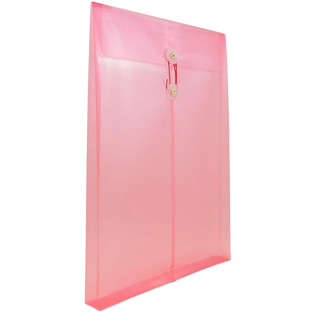 JAM Paper Legal Size Plastic Envelopes with Button & String Tie Closure, 12ct.