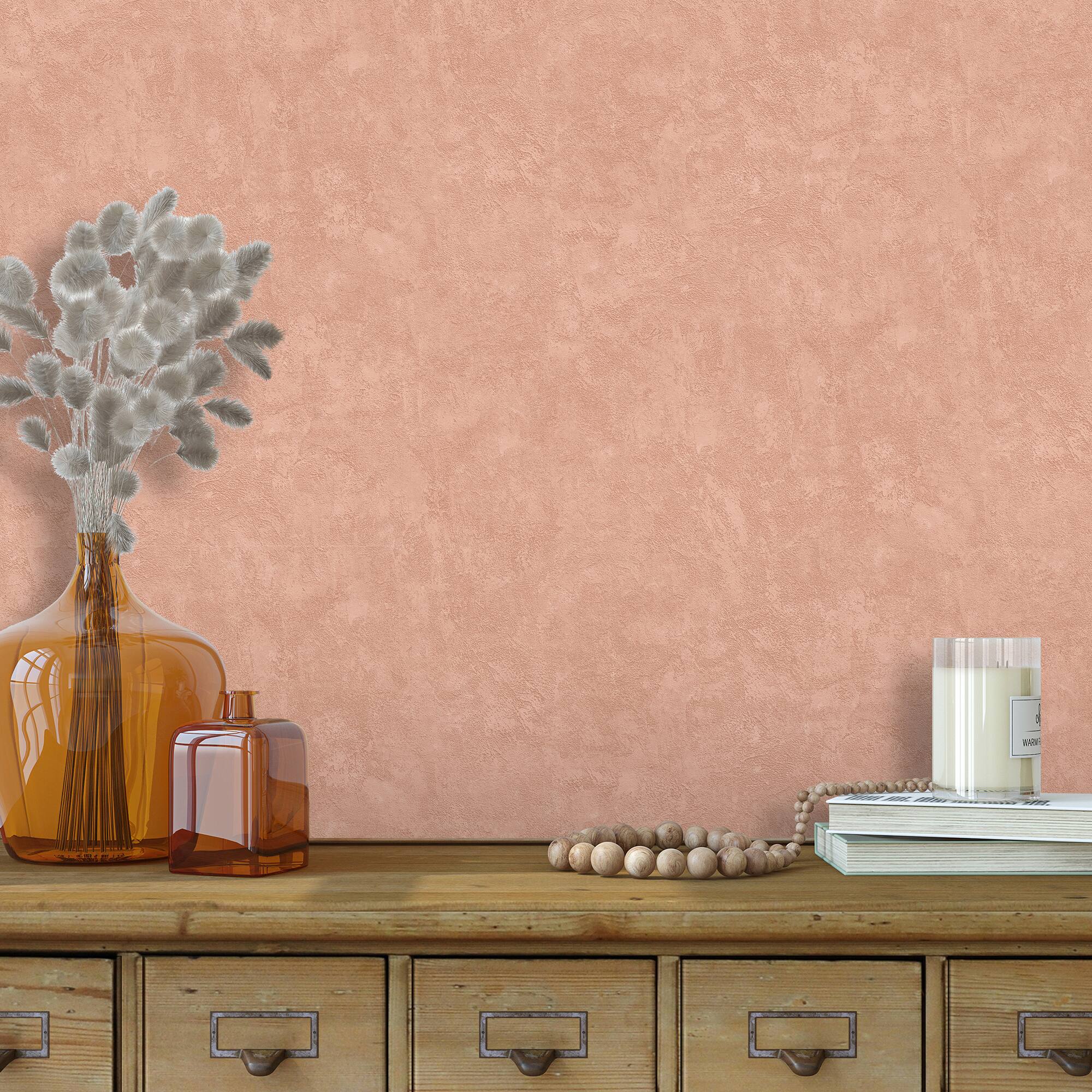 Designs Direct Faux Waxed Texture Terracotta Wallpaper