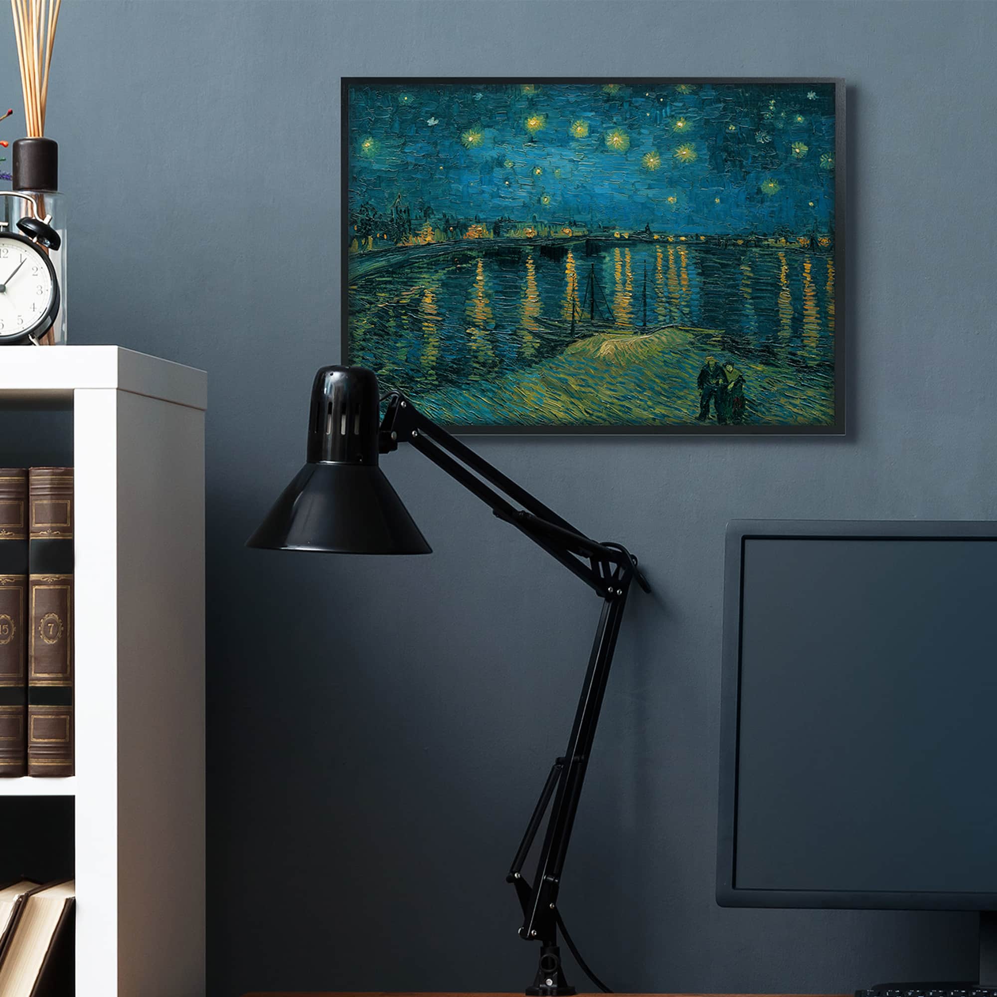 Stupell Industries Classic Starry Night Over the Rhone Van Gogh Painting in Frame Wall Art