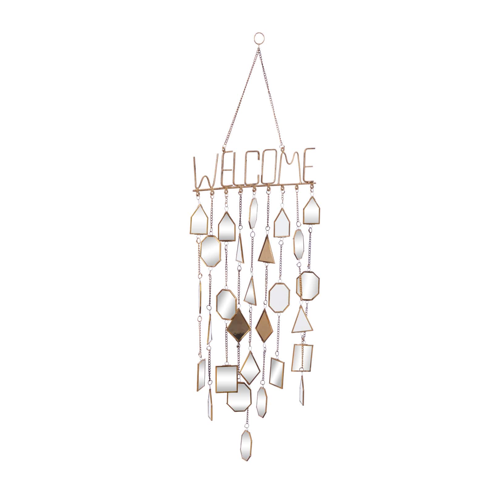 36" White & Gold Metal Eclectic Windchime