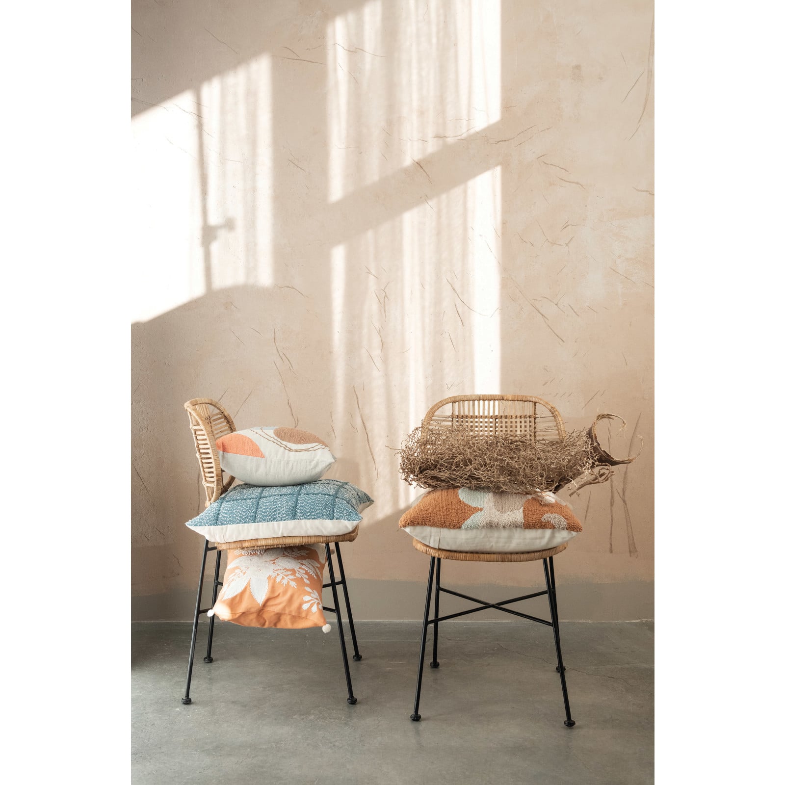 Hello Honey® Blue Grid Embroidered Throw Pillow