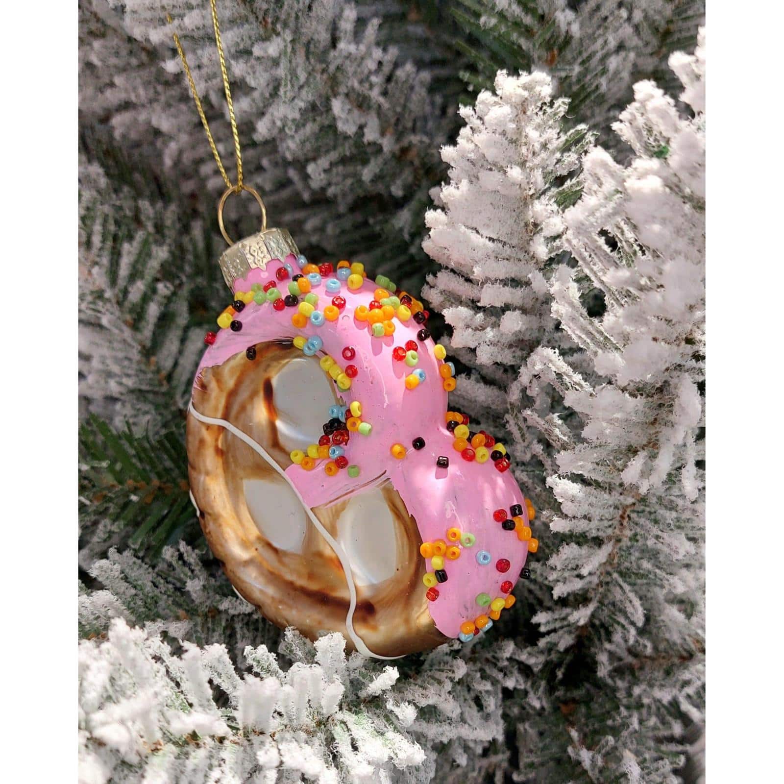 Wizardi 11.81" Pretzel Christmas Glass Ornament