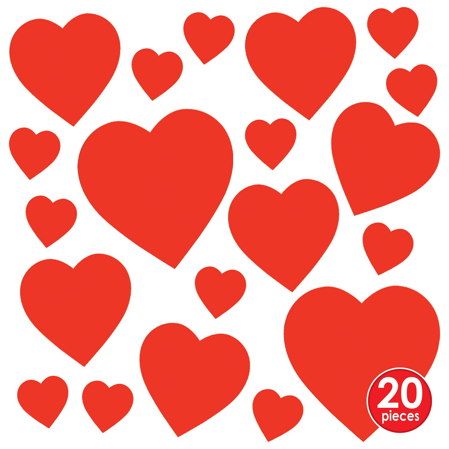 Beistle Red Printed Heart Cutouts Set