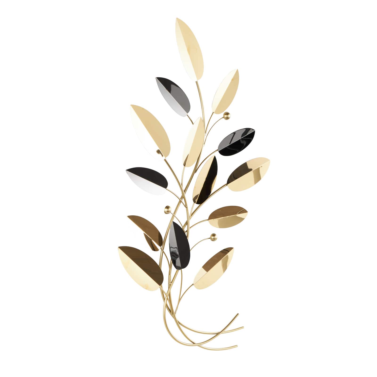 22" x 40" Gold Stainless Steel Metal Leaf Layered Home Wall Décor