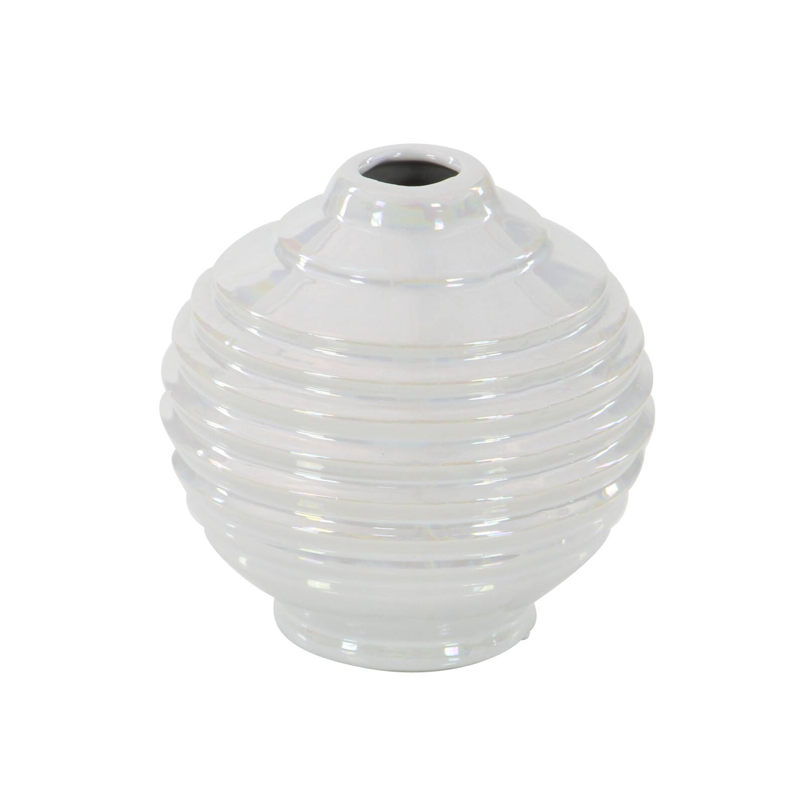 White Stoneware Modern Vase Set