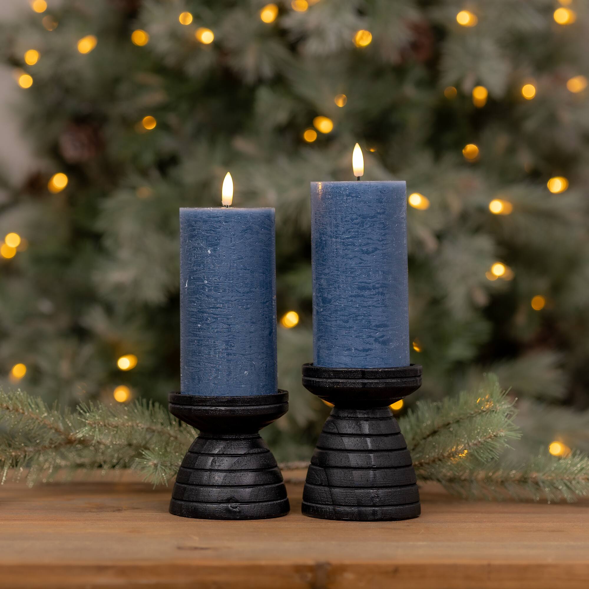Blue FIA Wick Pillar Candles