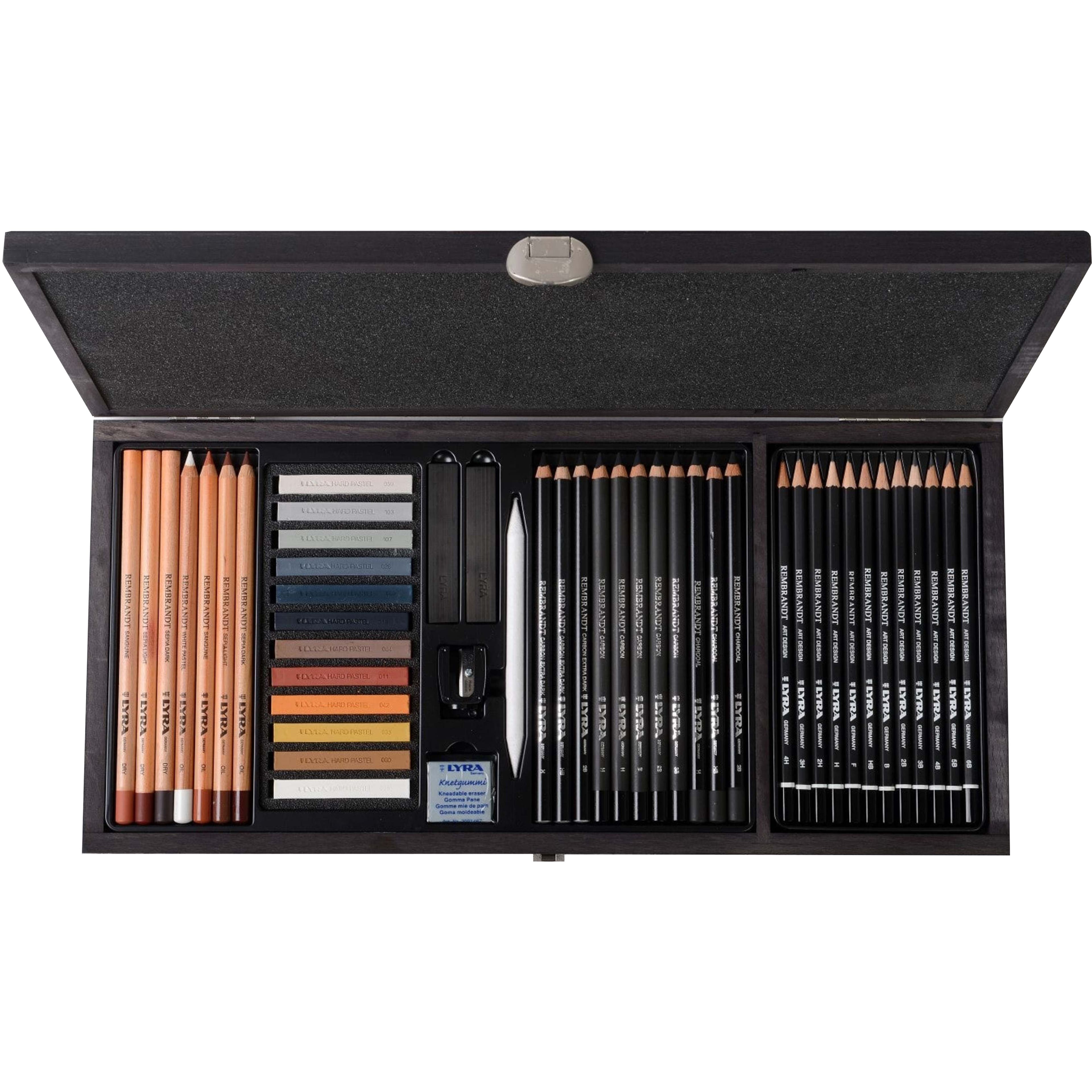 Lyra Artist Pencils & Pastels Art Specials Drawing Box with Wooden Case Set