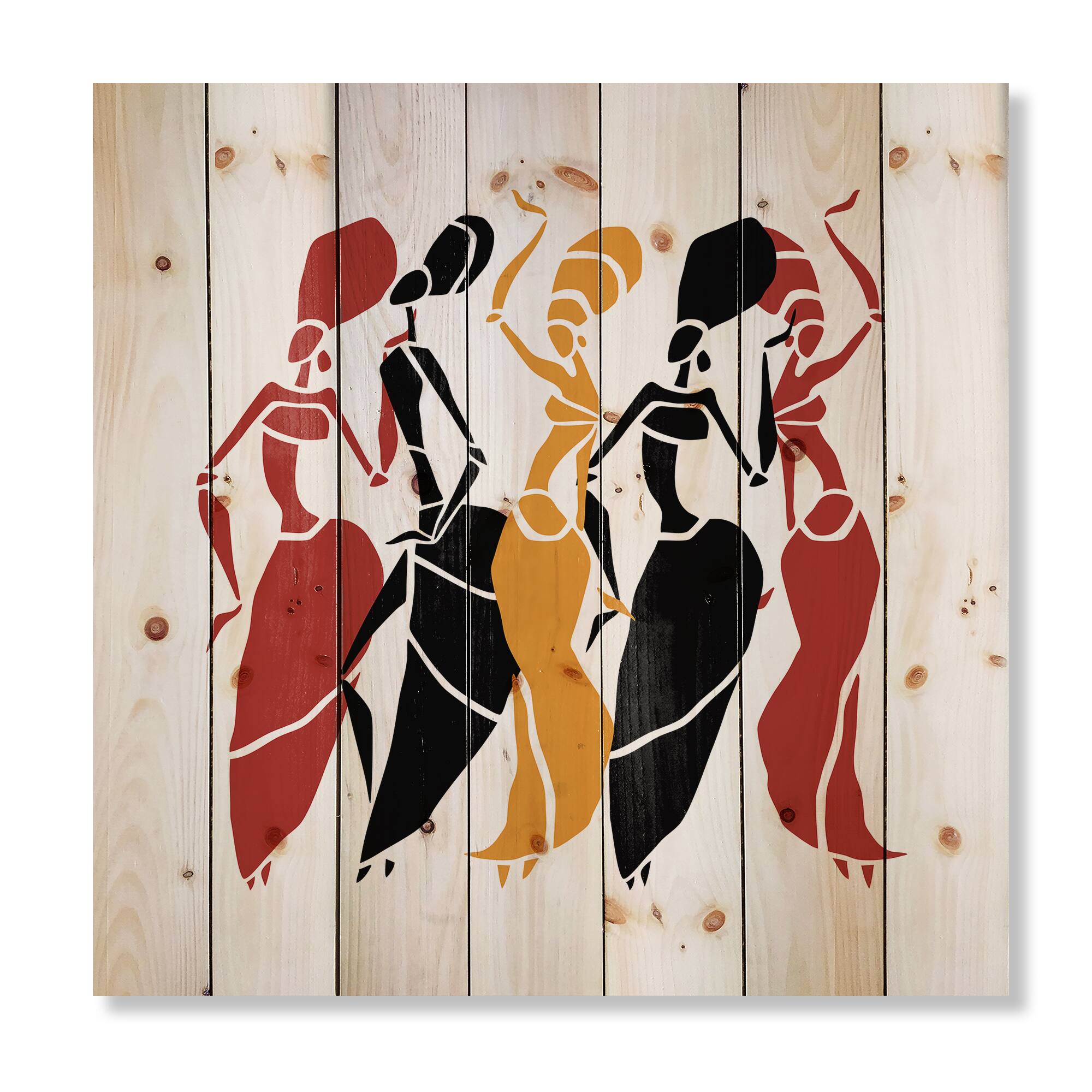 Designart - Beautiful Dancers Afro American Silhouettes