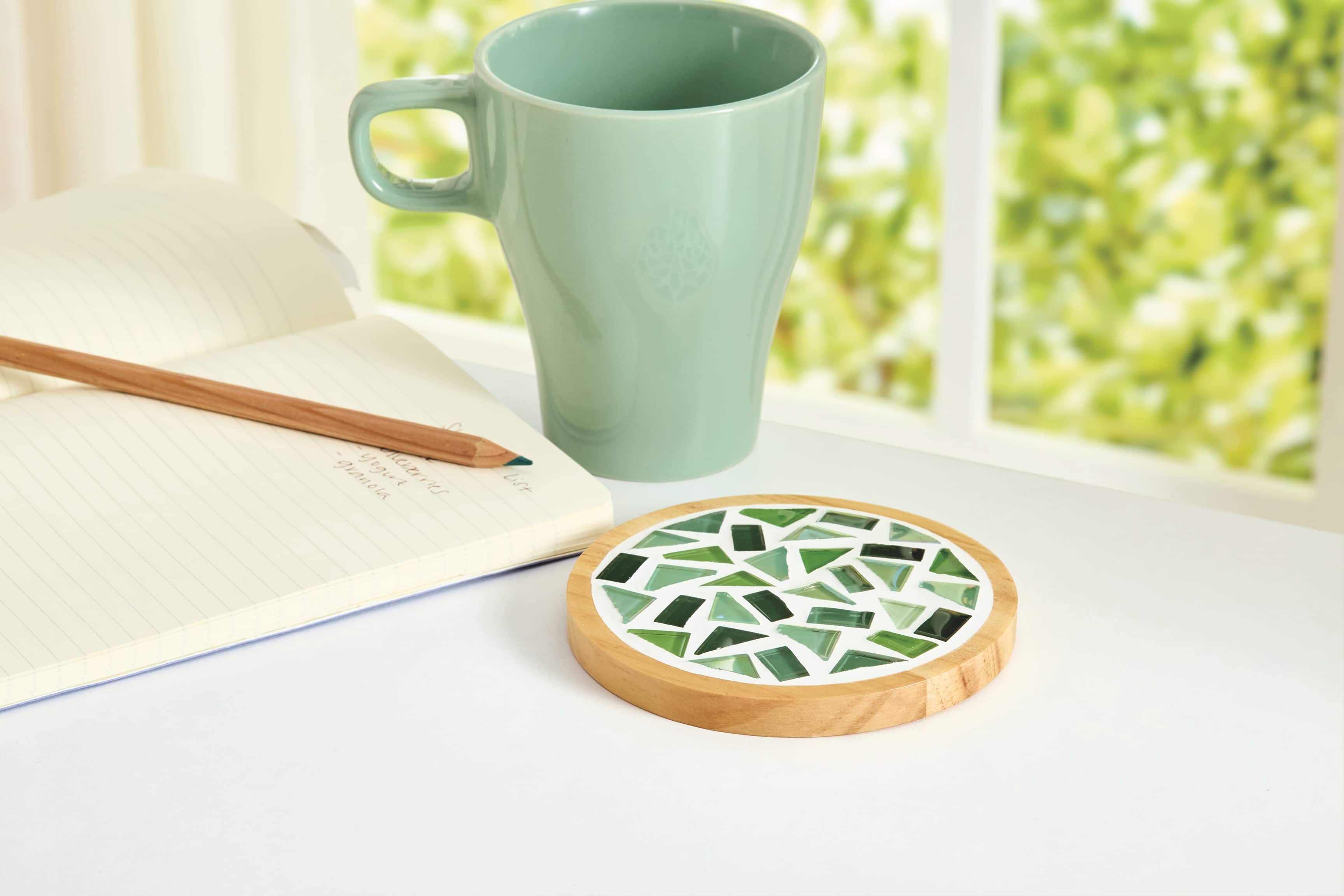 4" Round Green Coaster Mosaic Kit by Make Market®