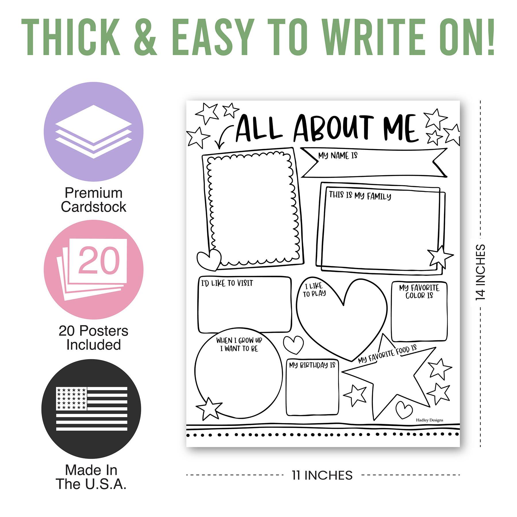 Hadley Designs 11" x 14" Star Student Read All About Me Posters, 20ct.