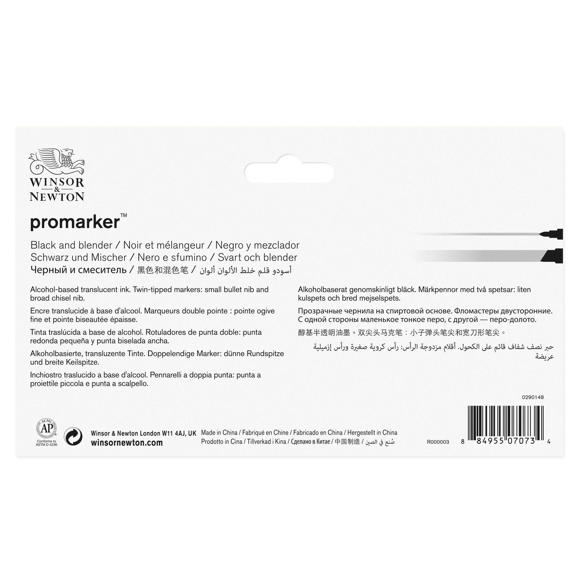 Winsor & Newton® ProMarker™ Black & Blender Marker Set