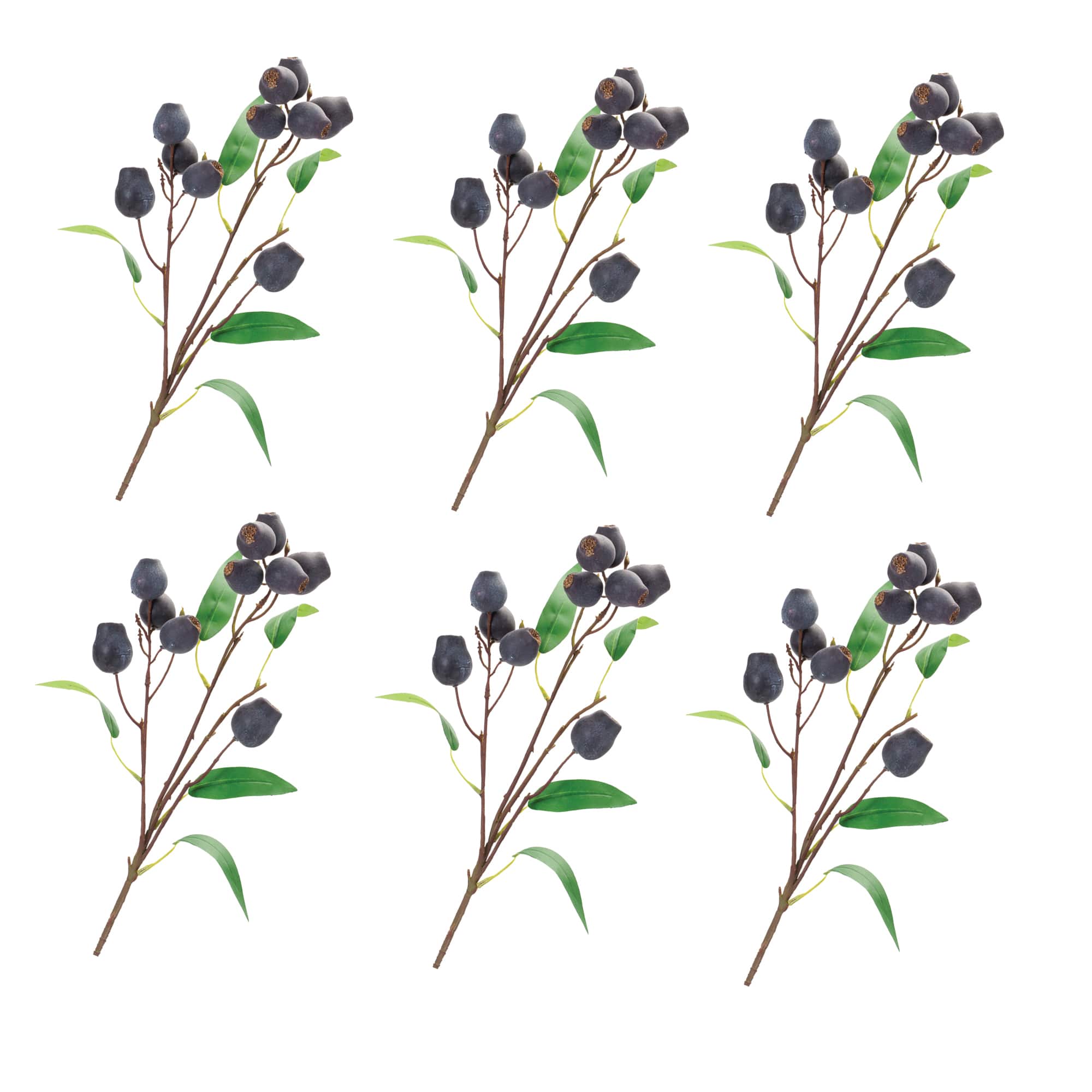 Plum Pod & Leaves Spray, 6ct.