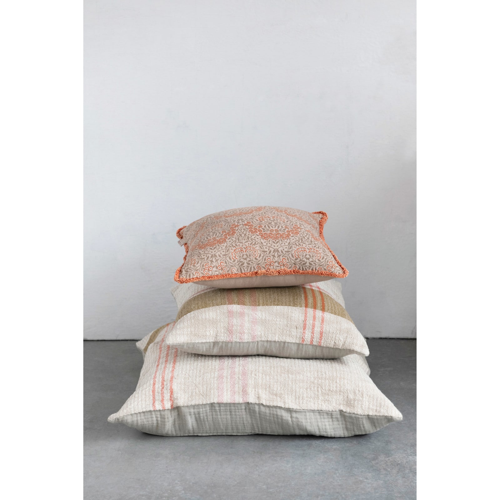 Hello Honey® Metallic Floral Pattern Cotton Pillow with Eyelash Fringe