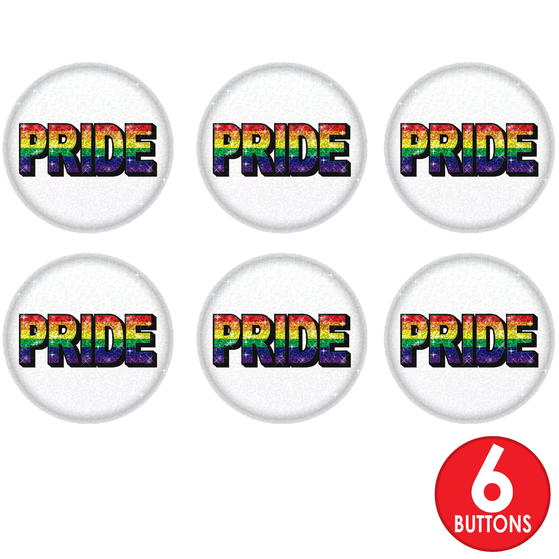 Beistle 2" Pride Buttons, 6ct.