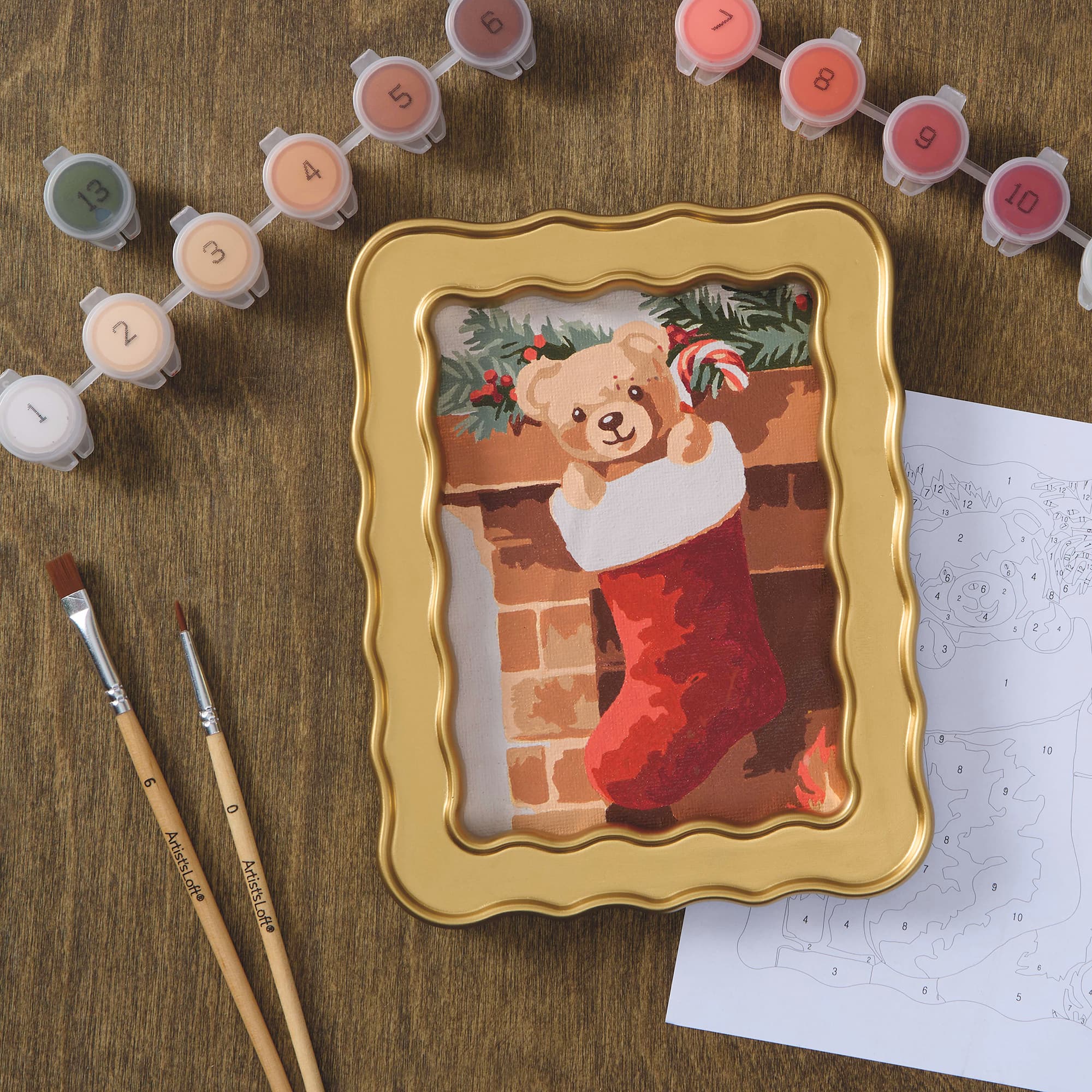 Christmas Stocking Paint-by-Number Framed Mini Kit by Artist's Loft®